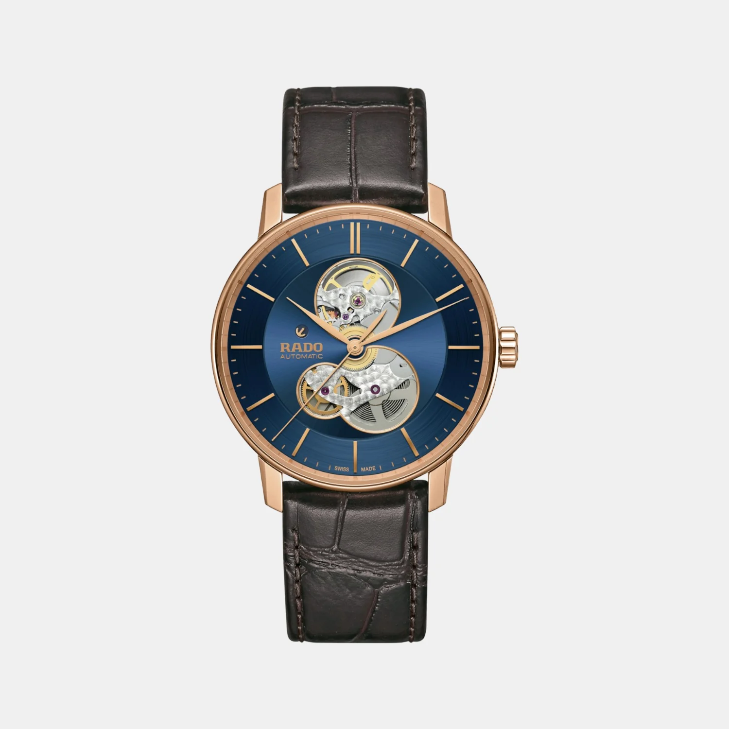 Coupole Men Automatic Blue Dial Analog Leather Watch R22895215