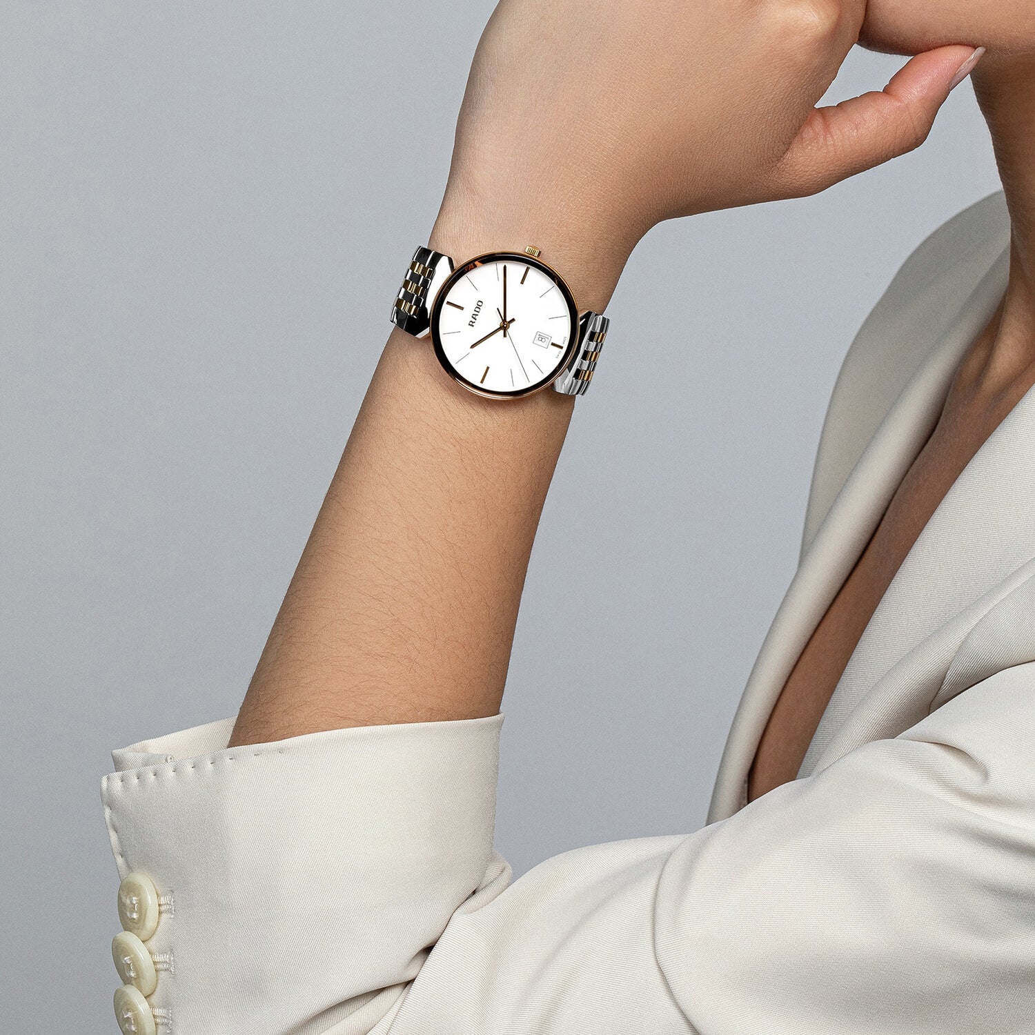 Florence Unisex Quartz White Dial Analog Stainless Steel Watch R48912023 - Image 5