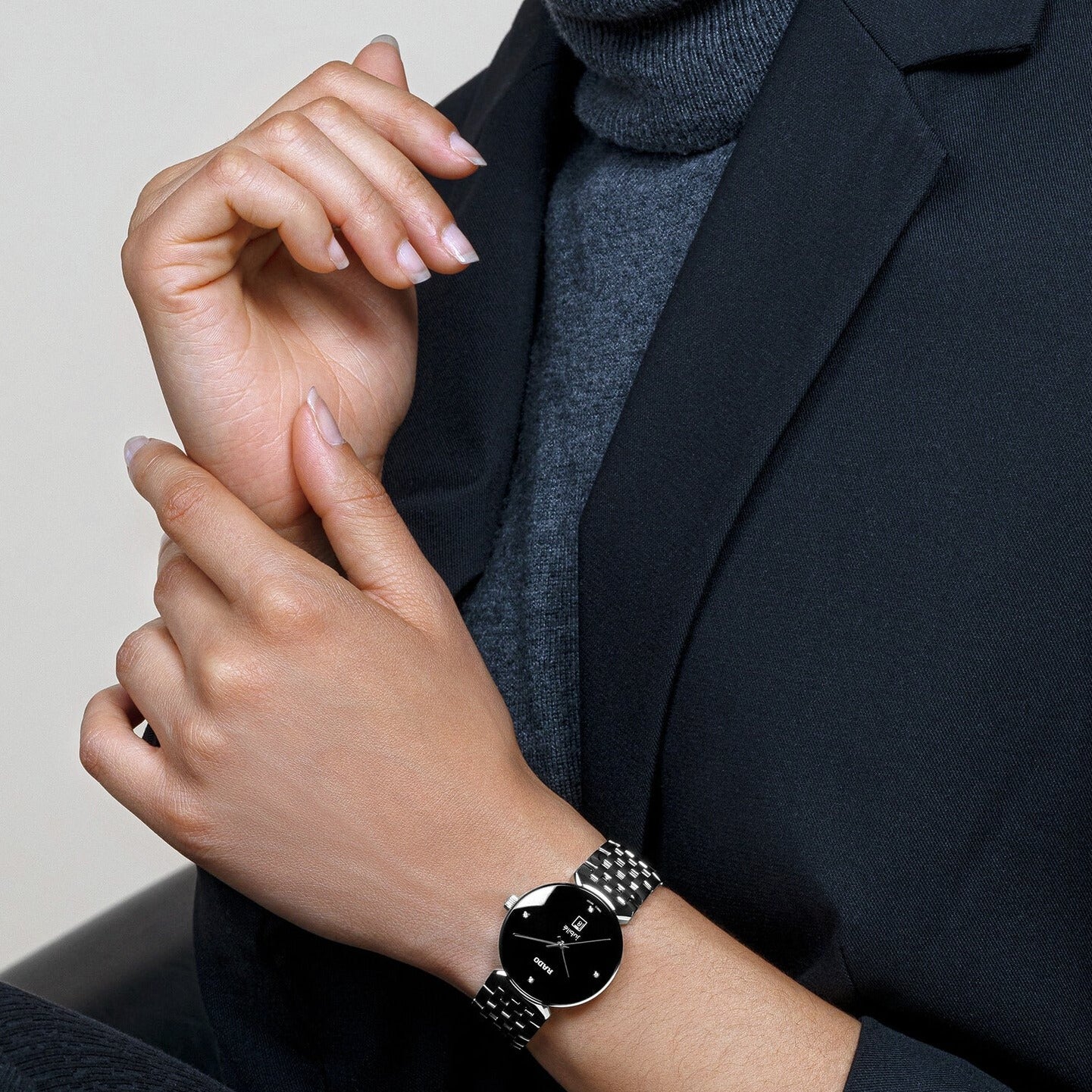 Florence Women Quartz Black Dial Analog Stainless Steel Watch R48913713 - Image 5