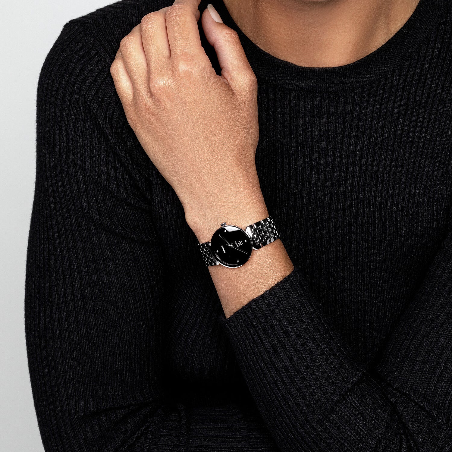 Florence Women Quartz Black Dial Analog Stainless Steel Watch R48913713 - Image 6