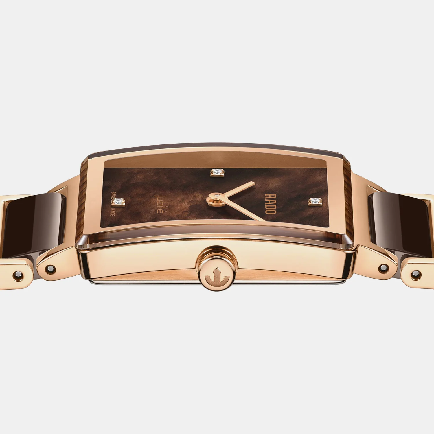 Integral Diamond Women Quartz Brown Dial Analog Ceramic Watch R20251912 - Image 3