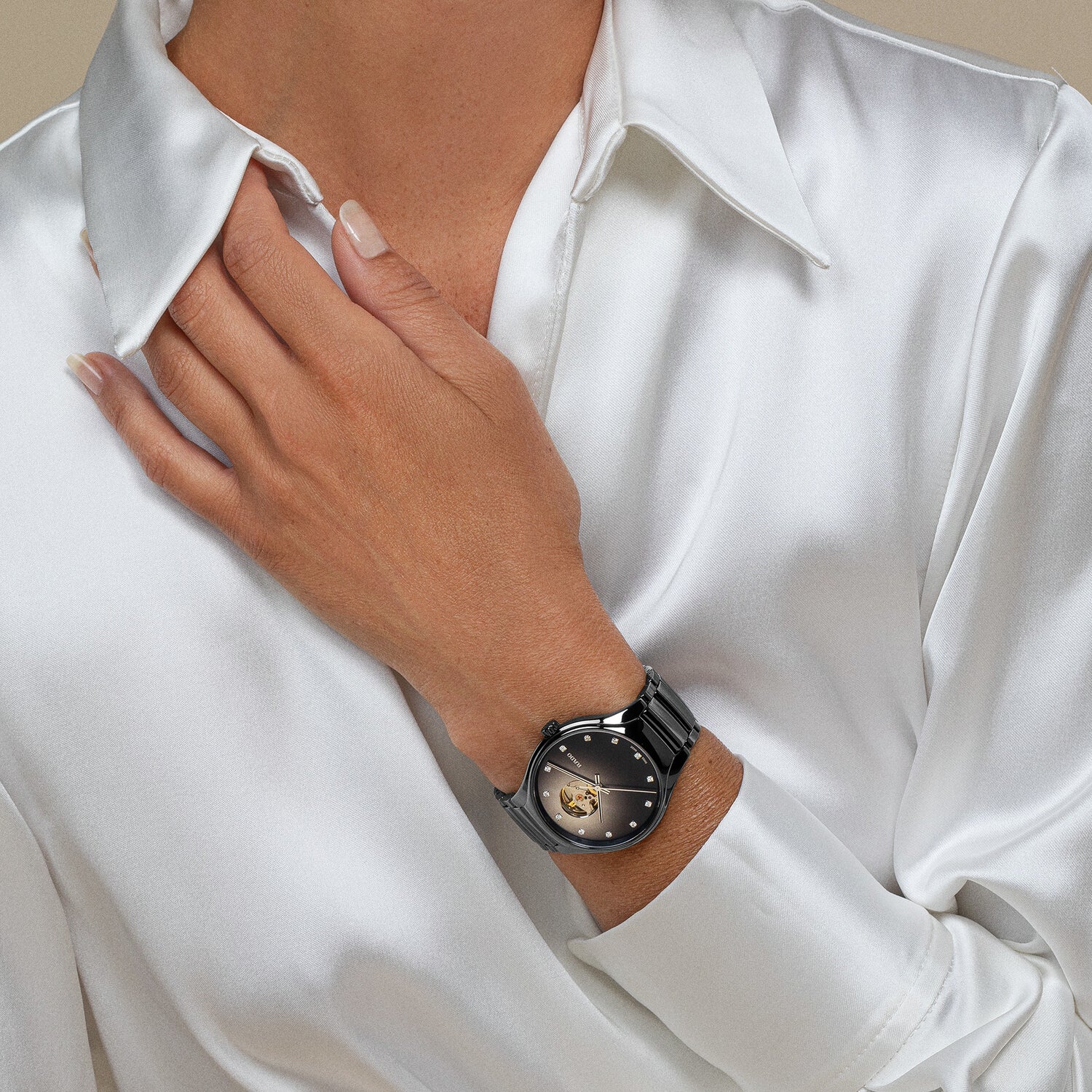 True Round Secret Unisex Automatic Black Dial Analog Ceramic Watch R27107732 - Image 5
