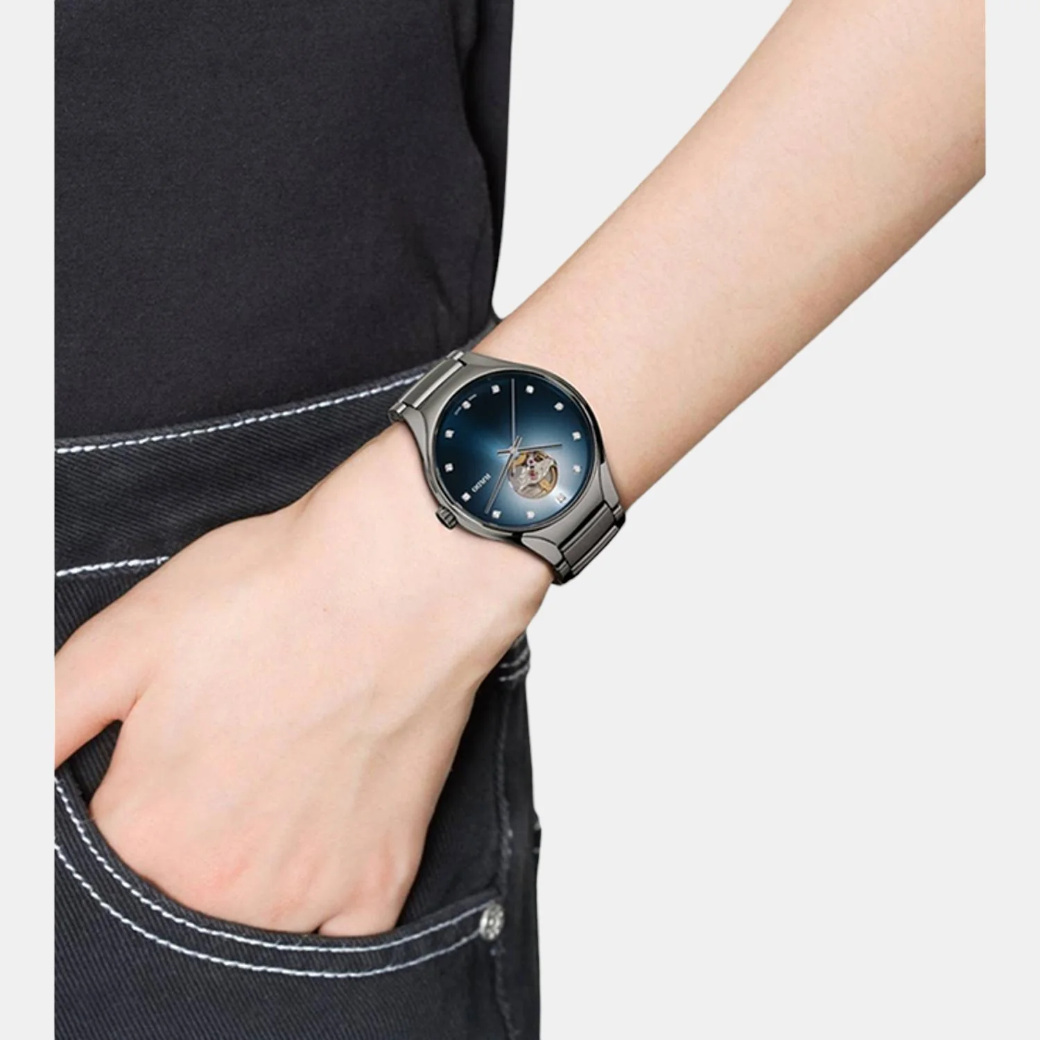 True Round Secret Unisex Automatic Blue Dial Analog Ceramic Watch R27108732 - Image 7