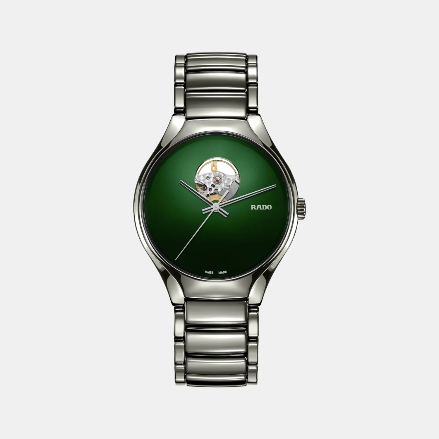 True Round Secret Unisex Automatic Green Dial Analog Ceramic Watch R27108312