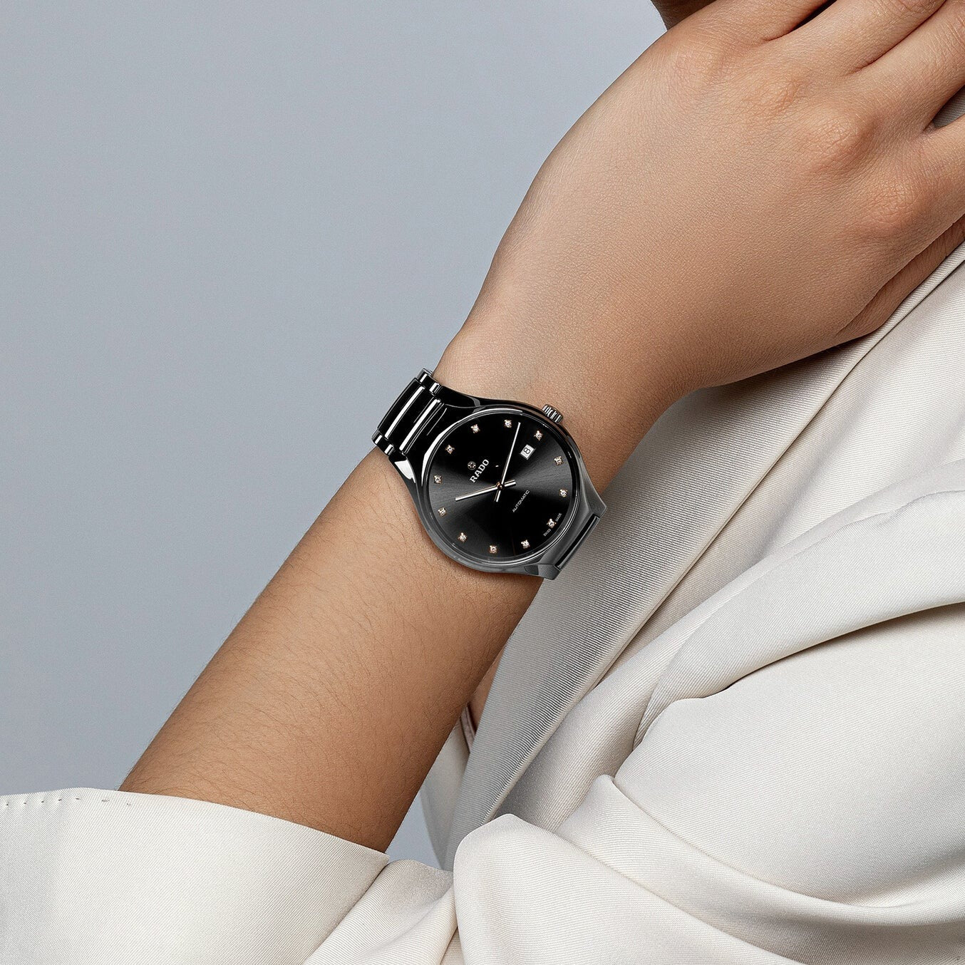 True Round Unisex Automatic Black Dial Analog Stainless Steel Watch R27057732 - Image 5