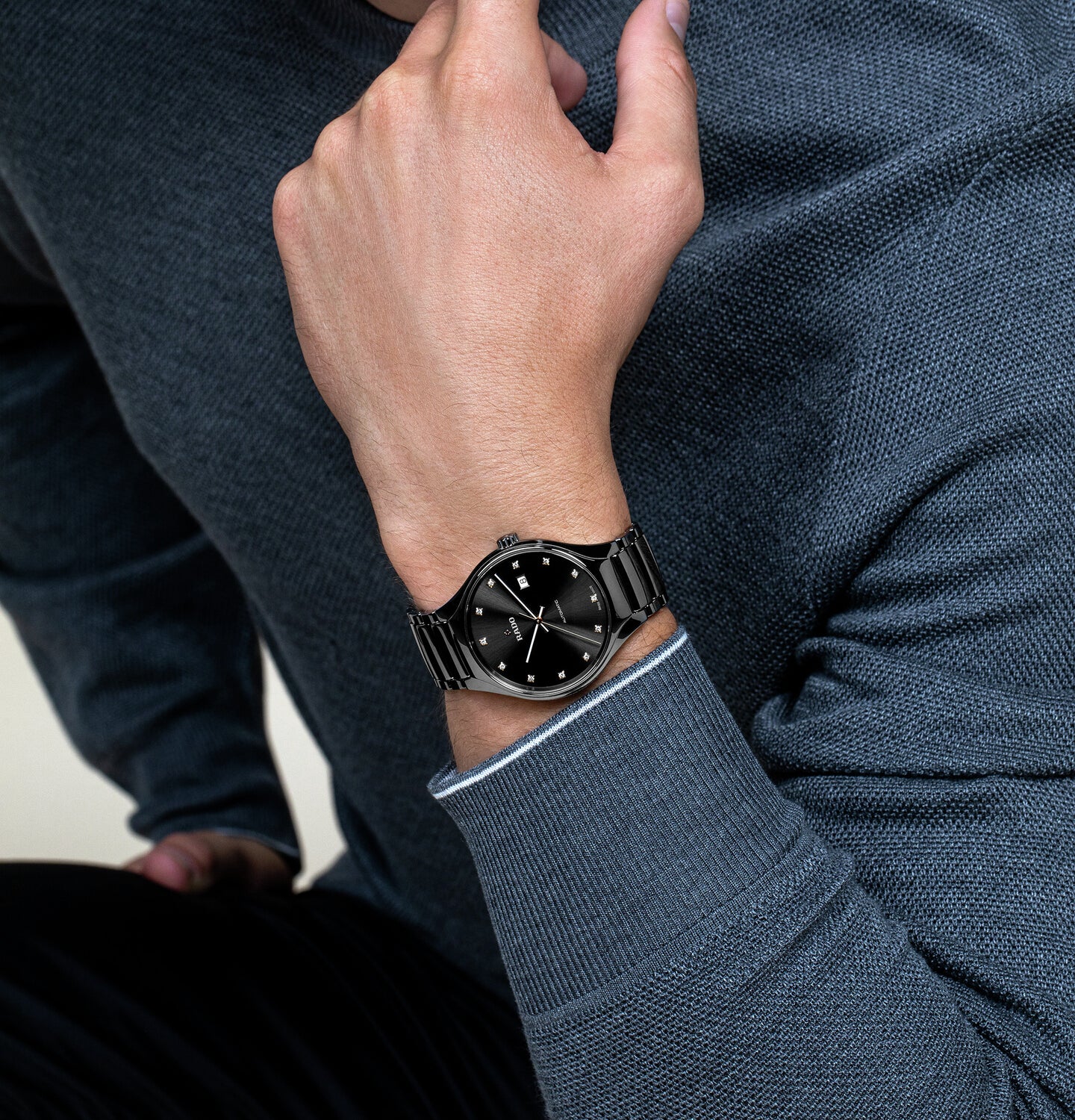True Round Unisex Automatic Black Dial Analog Stainless Steel Watch R27057732 - Image 6