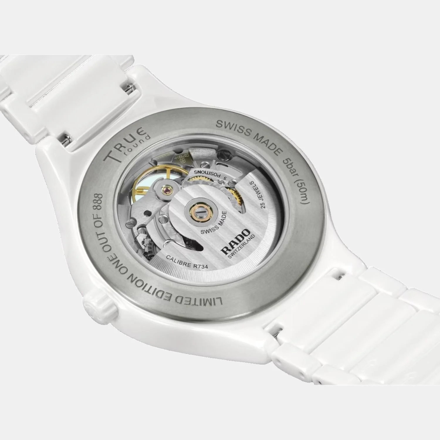 True Round Unisex Automatic White Dial Analog Ceramic Watch R27115022 - Image 5