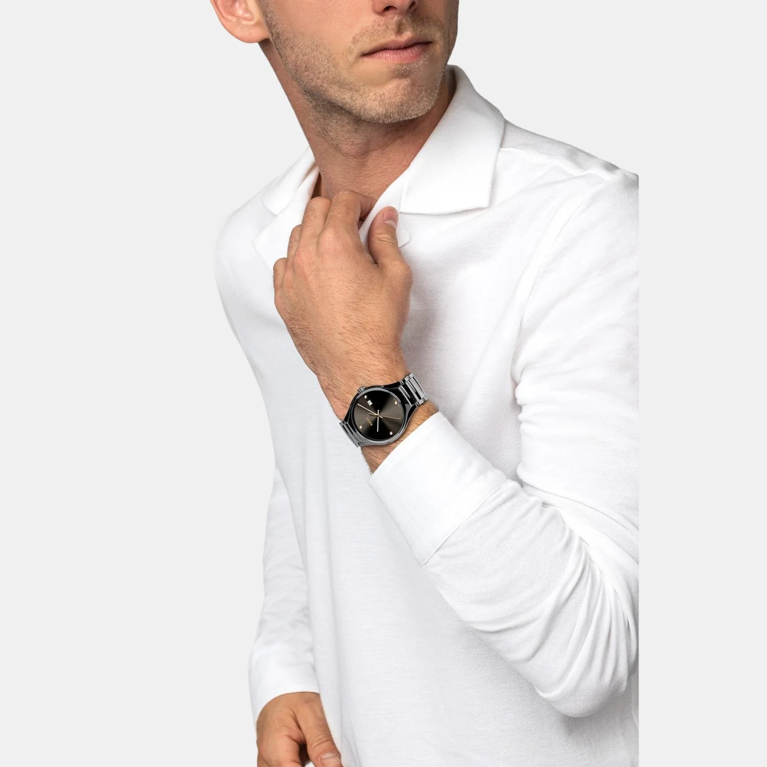 True Round Unisex Quartz Grey Dial Analog Ceramic Watch R27239712 - Image 7