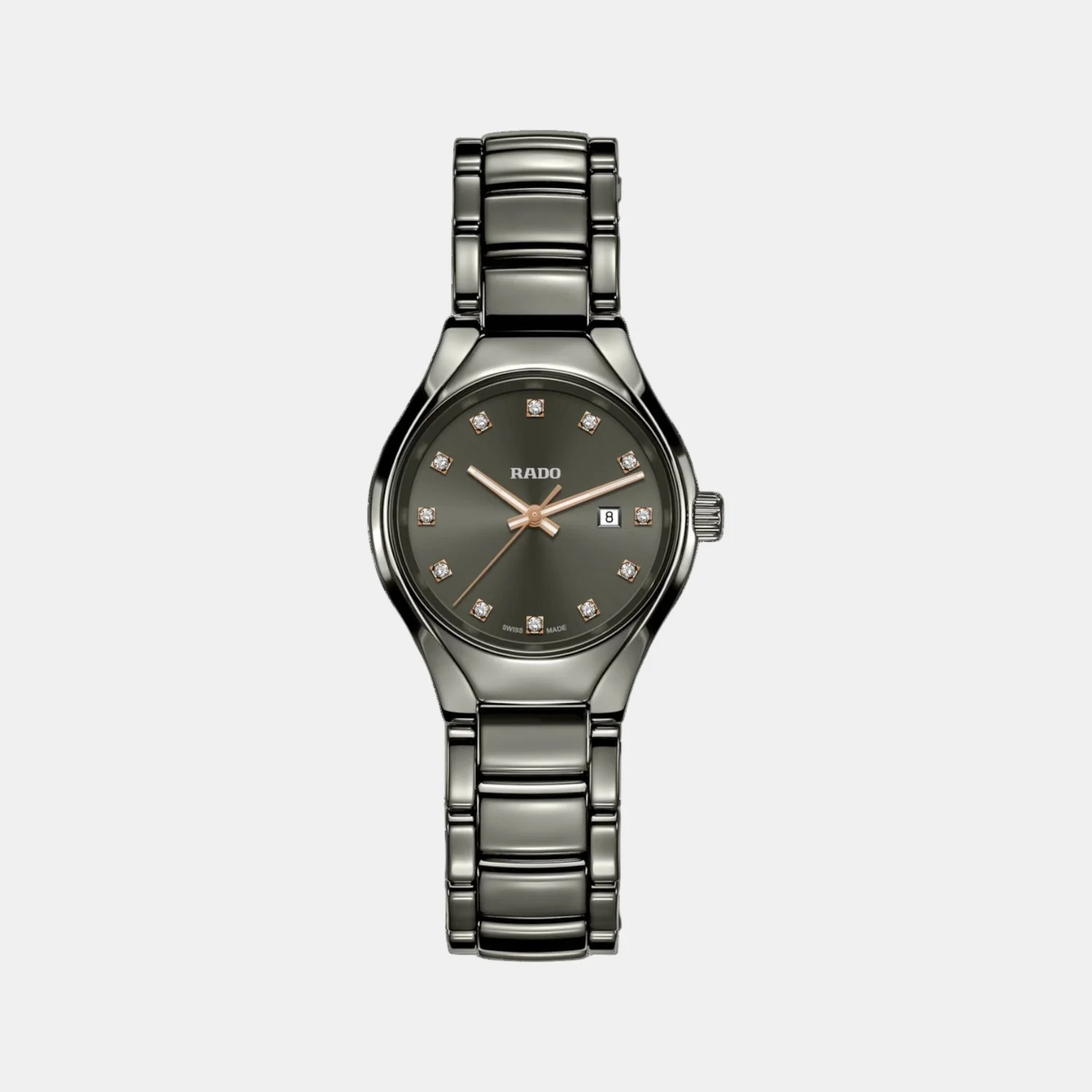 True Round Women Quartz Grey Dial Analog Ceramic Watch R27060732