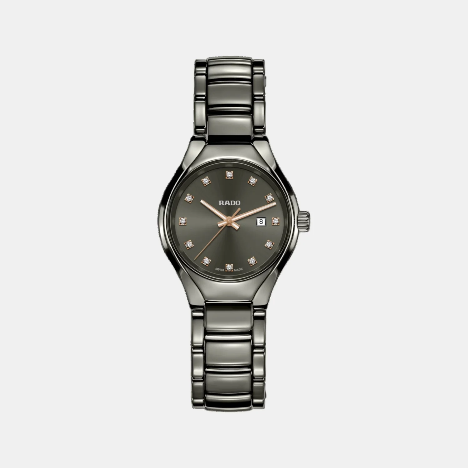 True Round Women Quartz Grey Dial Analog Ceramic Watch R27060732 - Image 2