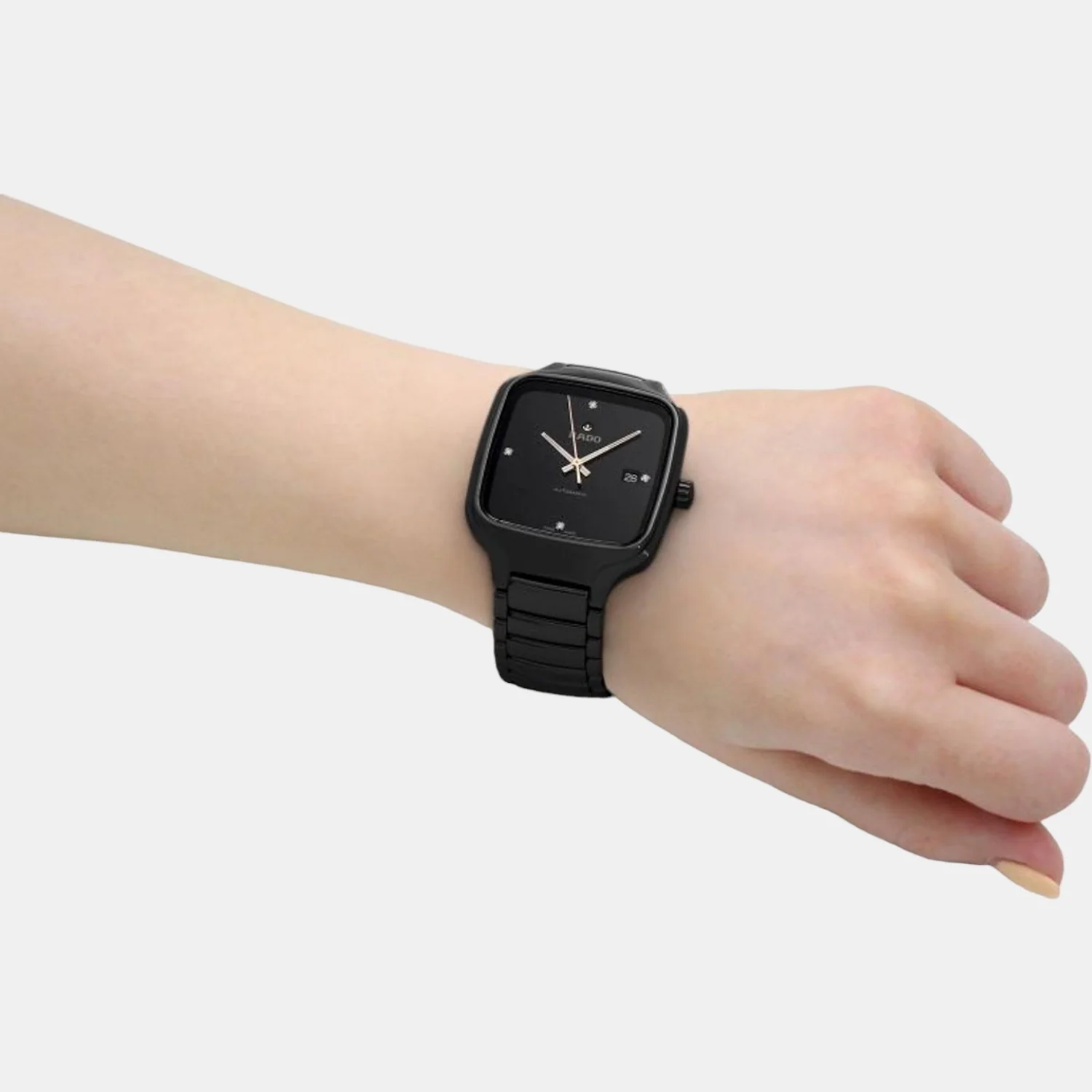True Square Unisex Automatic Black Dial Analog Stainless Steel Watch R27078722 - Image 3