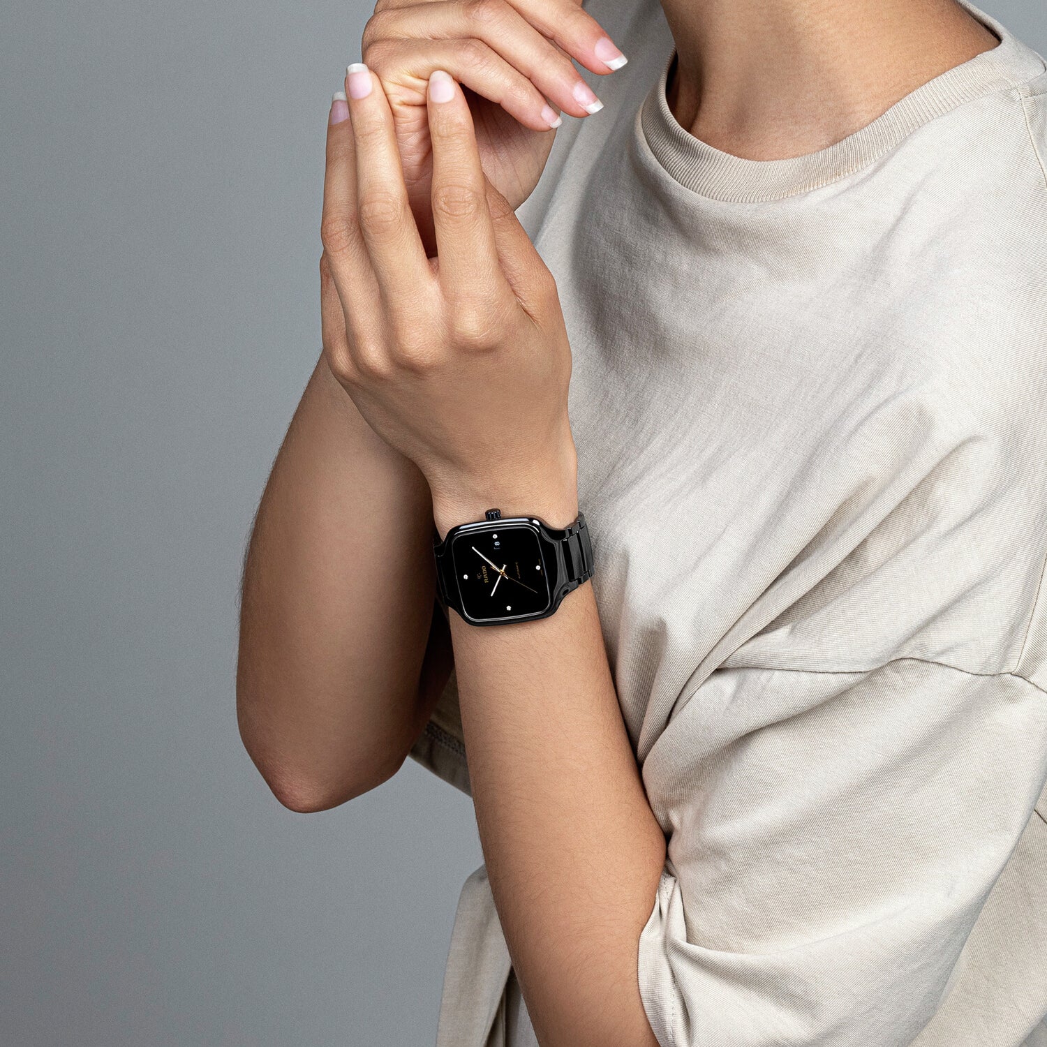 True Square Unisex Automatic Black Dial Analog Stainless Steel Watch R27078722 - Image 5