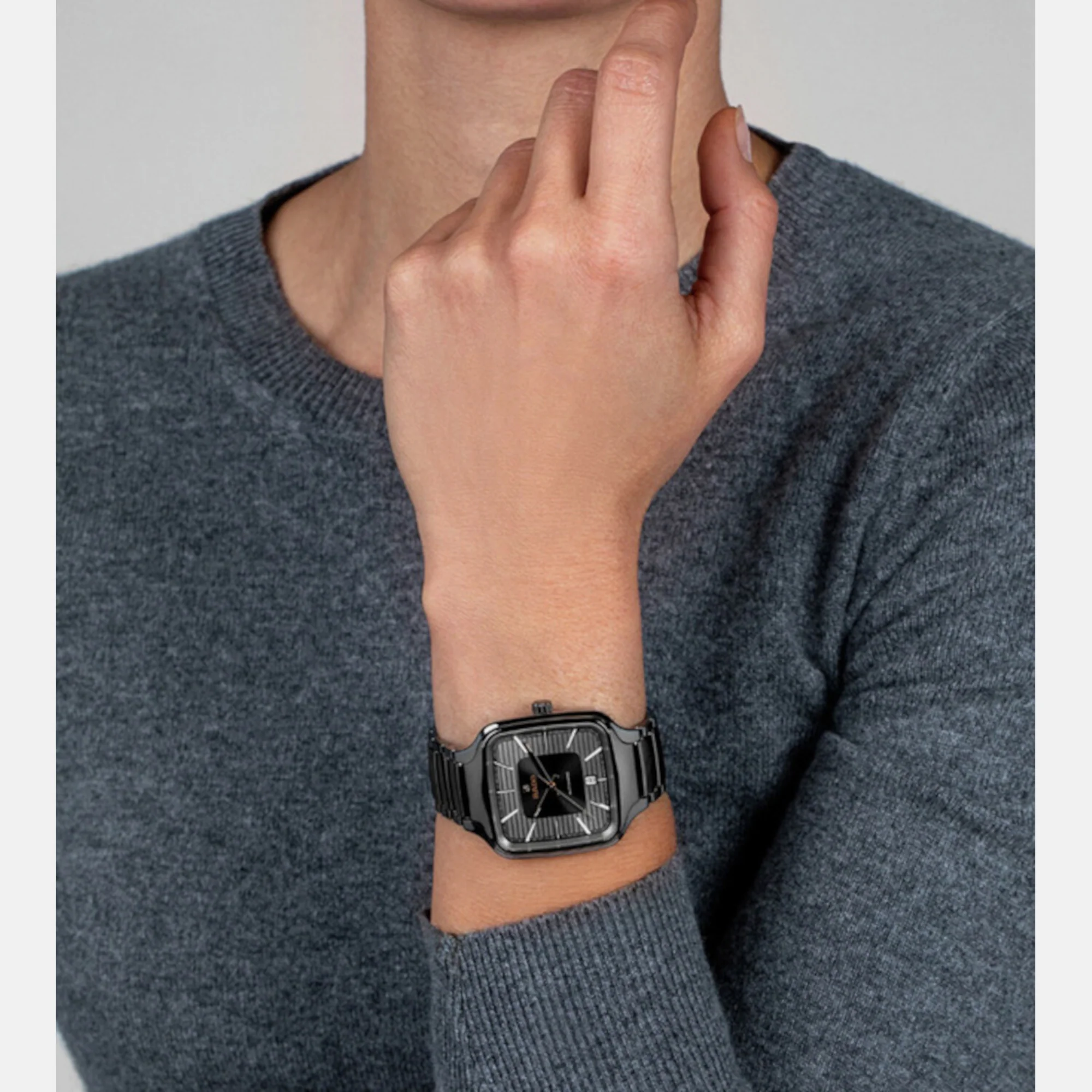 True Square Unisex Automatic Grey Dial Analog Ceramic Watch R27077102 - Image 6