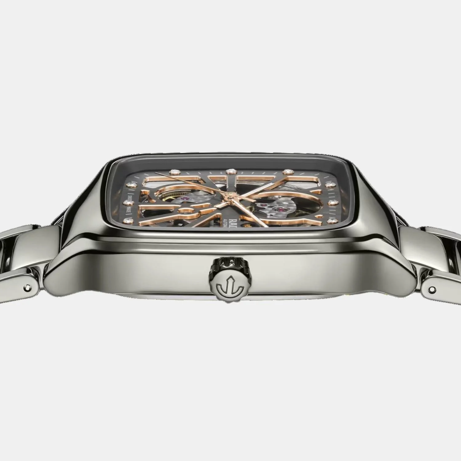 True Square Unisex Automatic Grey & Rose Gold Dial Analog Ceramic Watch R27083712 - Image 4