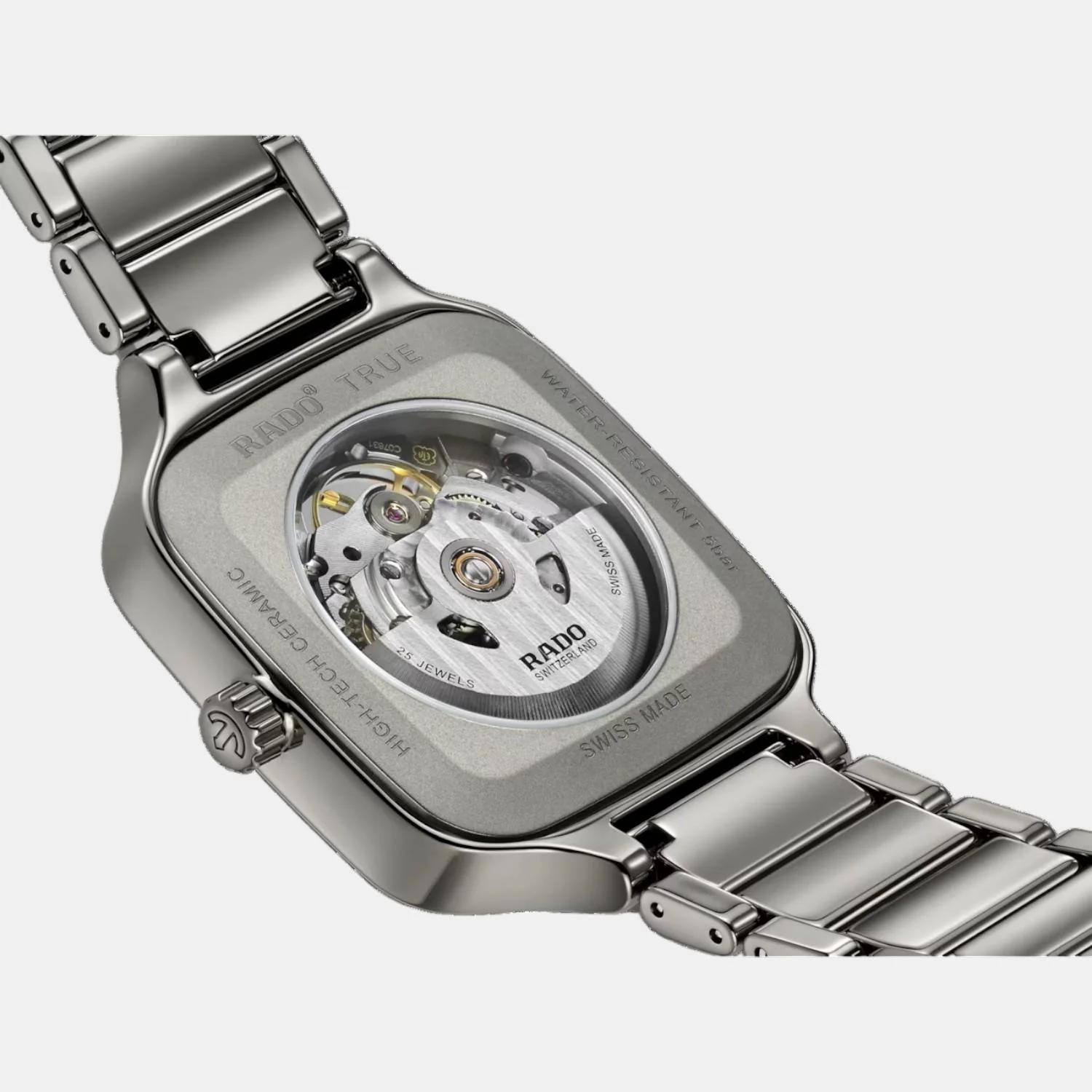 True Square Unisex Automatic Grey & Rose Gold Dial Analog Ceramic Watch R27083712 - Image 5