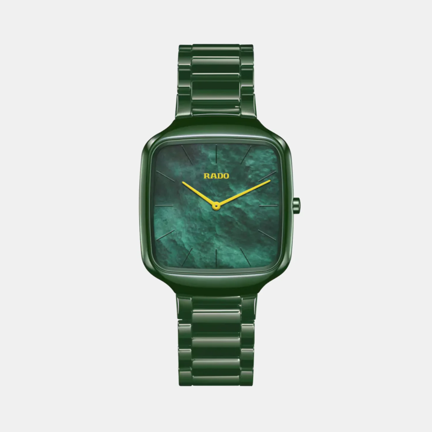 True Square Unisex Quartz Green Dial Analog Stainless Steel Watch R27047902