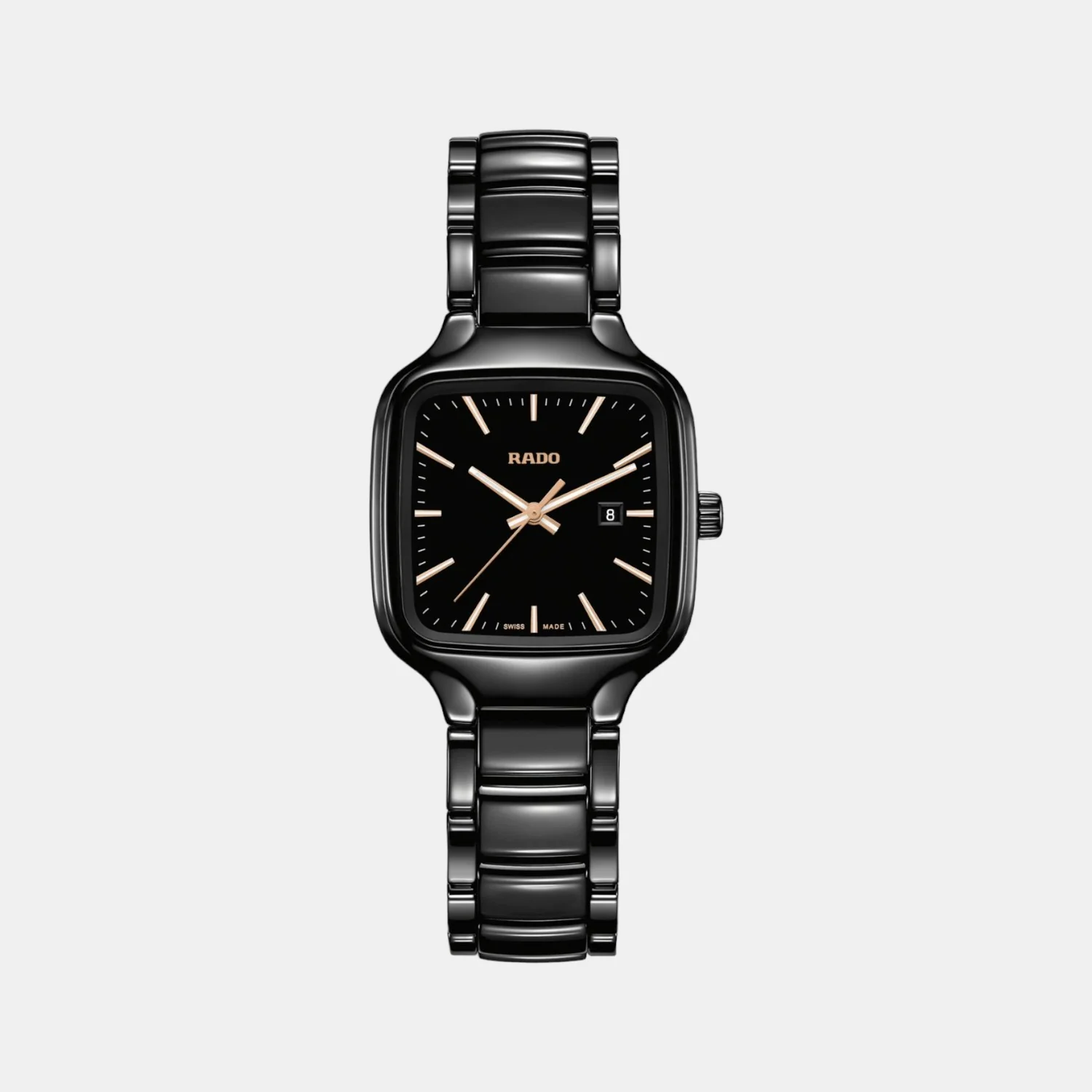True Square Women Quartz Black Dial Analog Ceramic Watch R27080162
