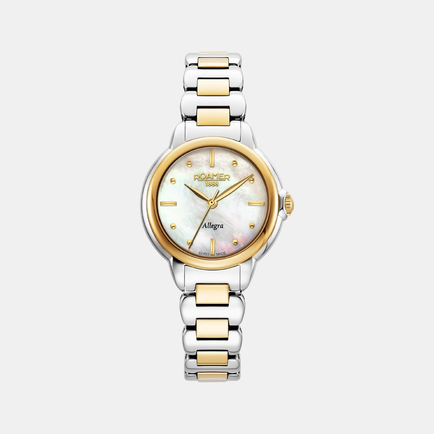 Allegra Women Quartz White Mother Of Pearl Dial Analog Stainless Steel Watch 977847 47 20 20