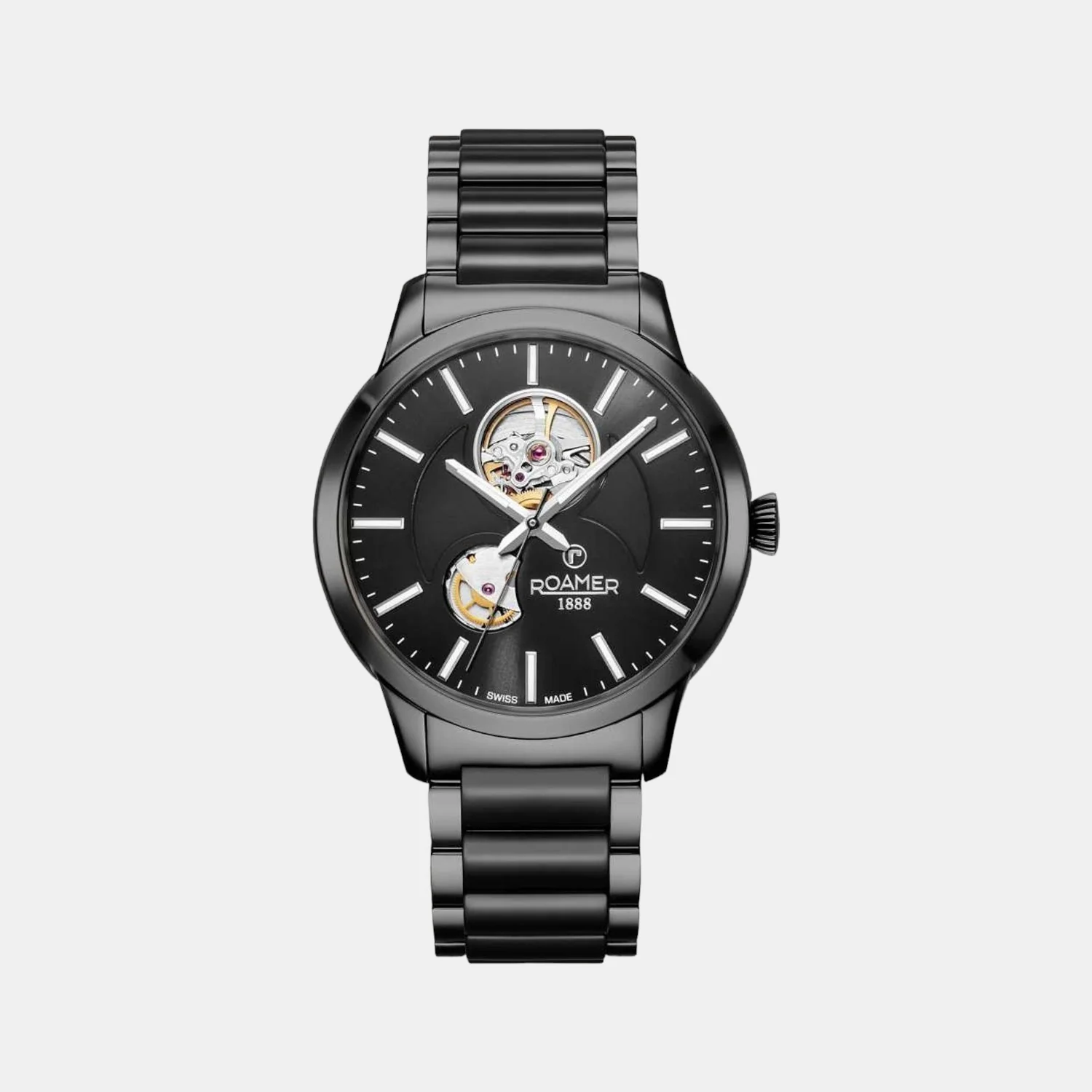 C-Line Men Quartz Black Dial Analog Stainless Steel Watch 672661 40 55 60