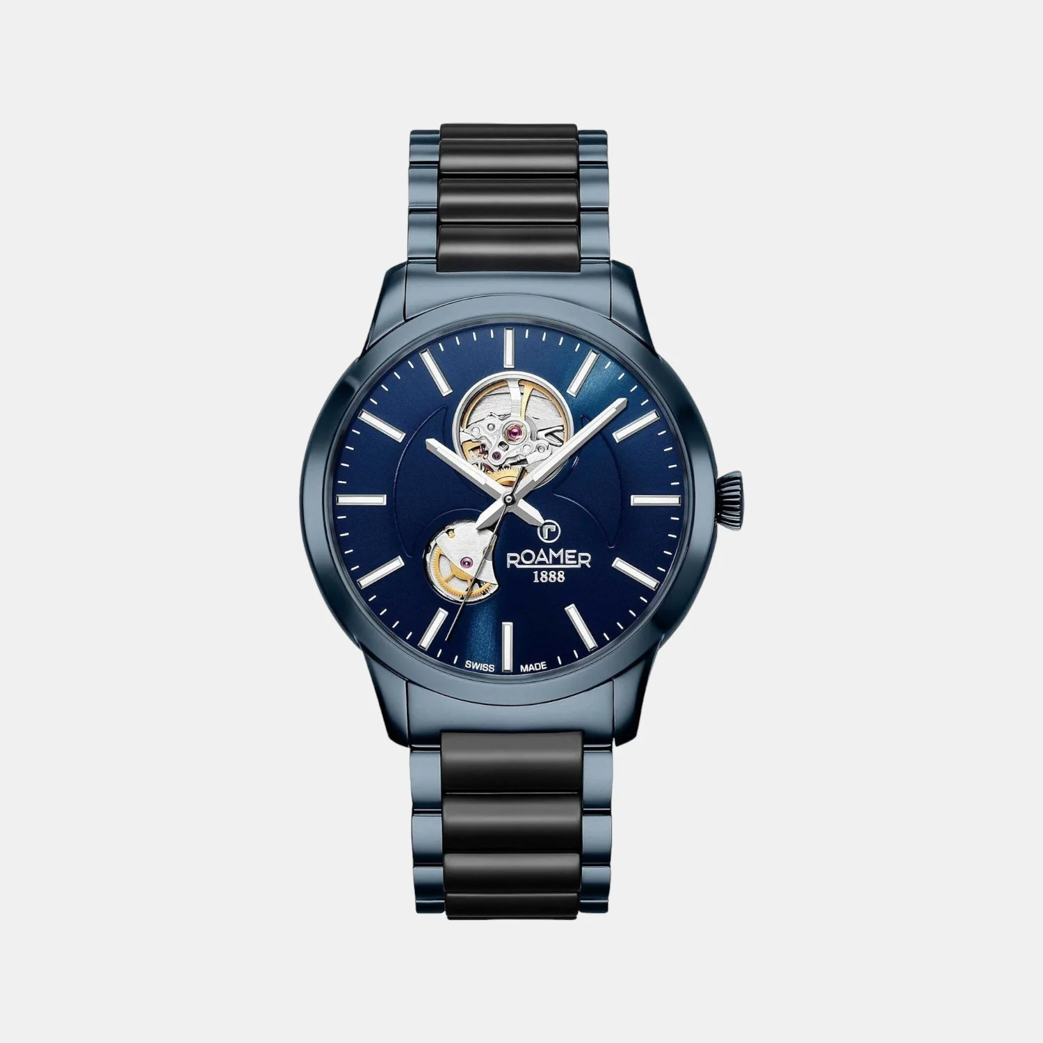 C-Line Men Quartz Blue Dial Analog Stainless Steel Watch 672661 40 45 60