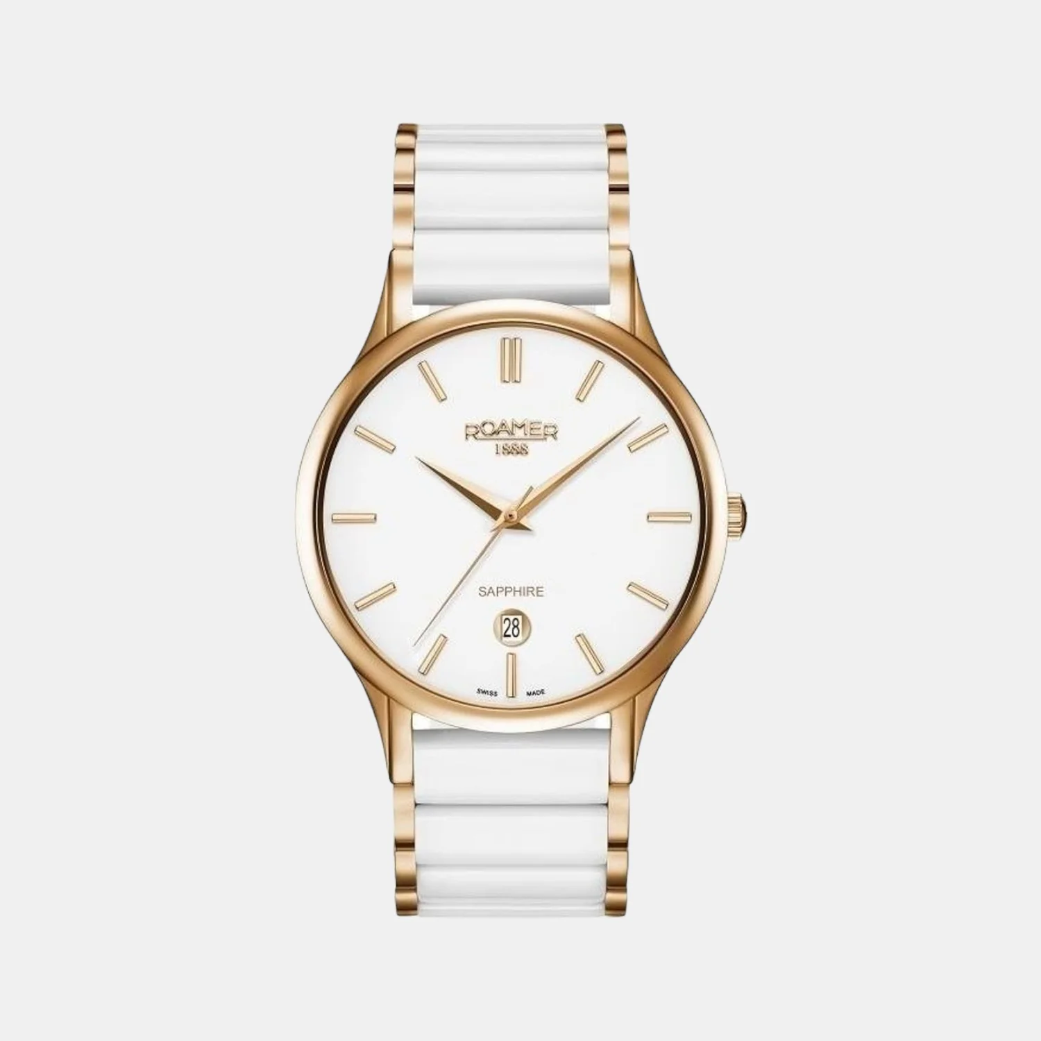 C-Line Men Quartz White Dial Analog Ceramic Watch 657833 49 25 60