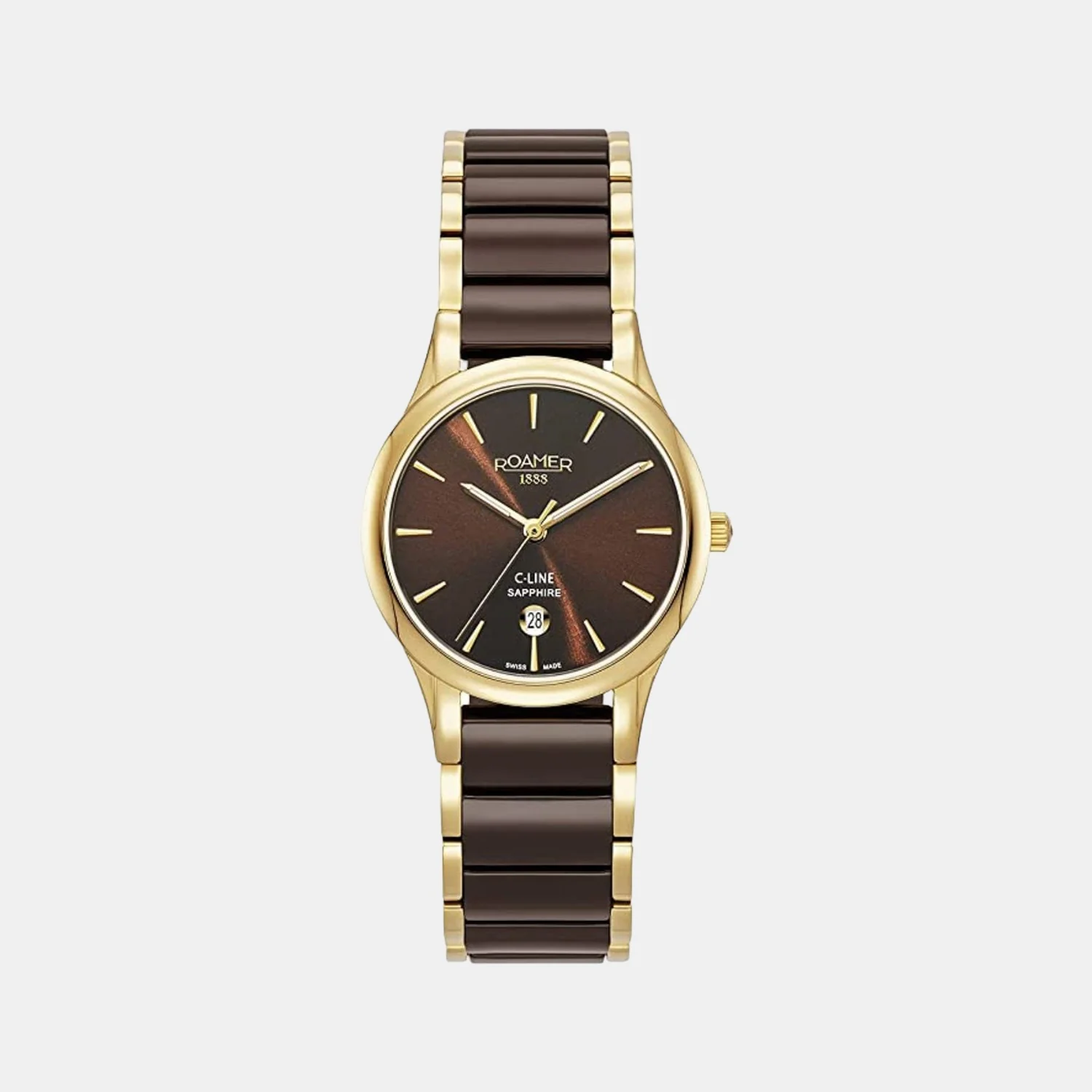 C Line Women Quartz Brown Dial Analog Ceramic Watch 658844 48 65 63