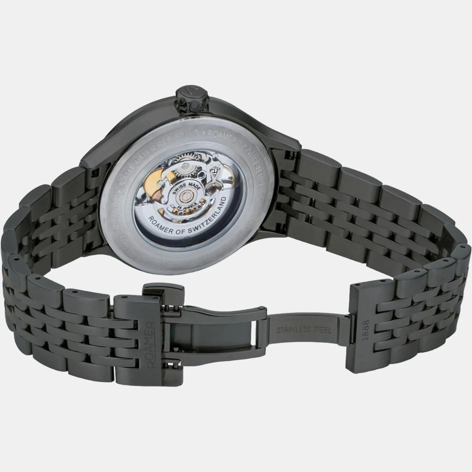 Competence Skeleton Men Quartz Black Dial Analog Stainless Steel Watch 101663 40 55 10N - Image 5