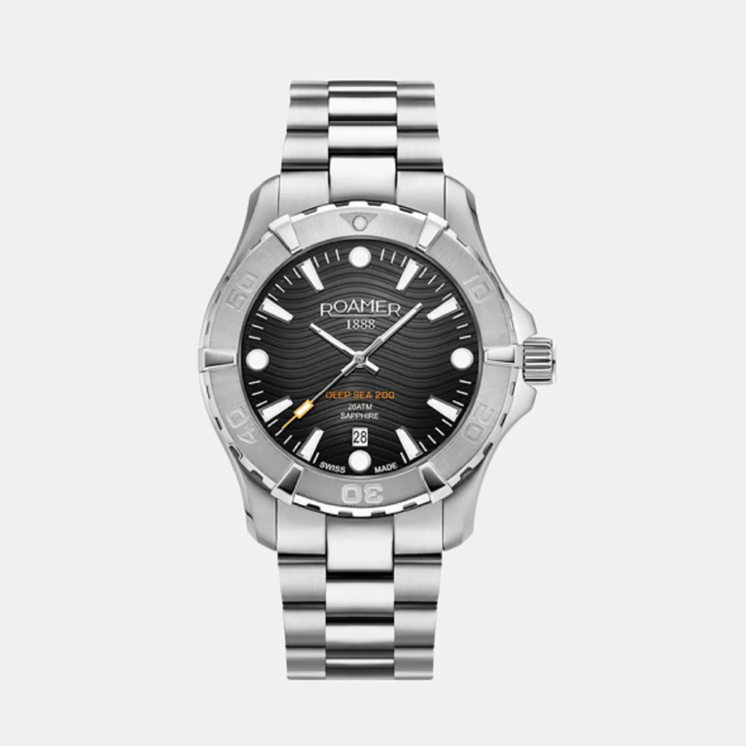 Deep Sea 200 Men Quartz Black Dial Analog Stainless Steel Watch 860833 41 55 70 - Image 3