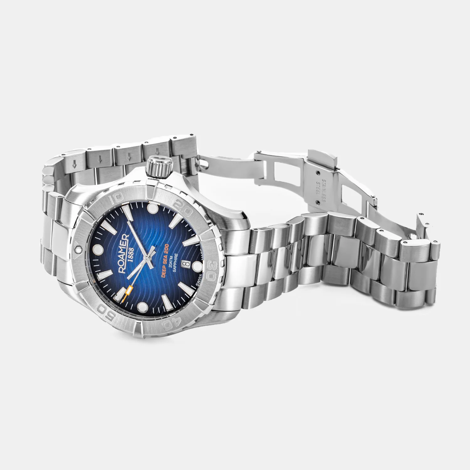 Deep Sea 200 Men Quartz Blue Dial Analog Stainless Steel Watch 860833 41 45 70 - Image 2