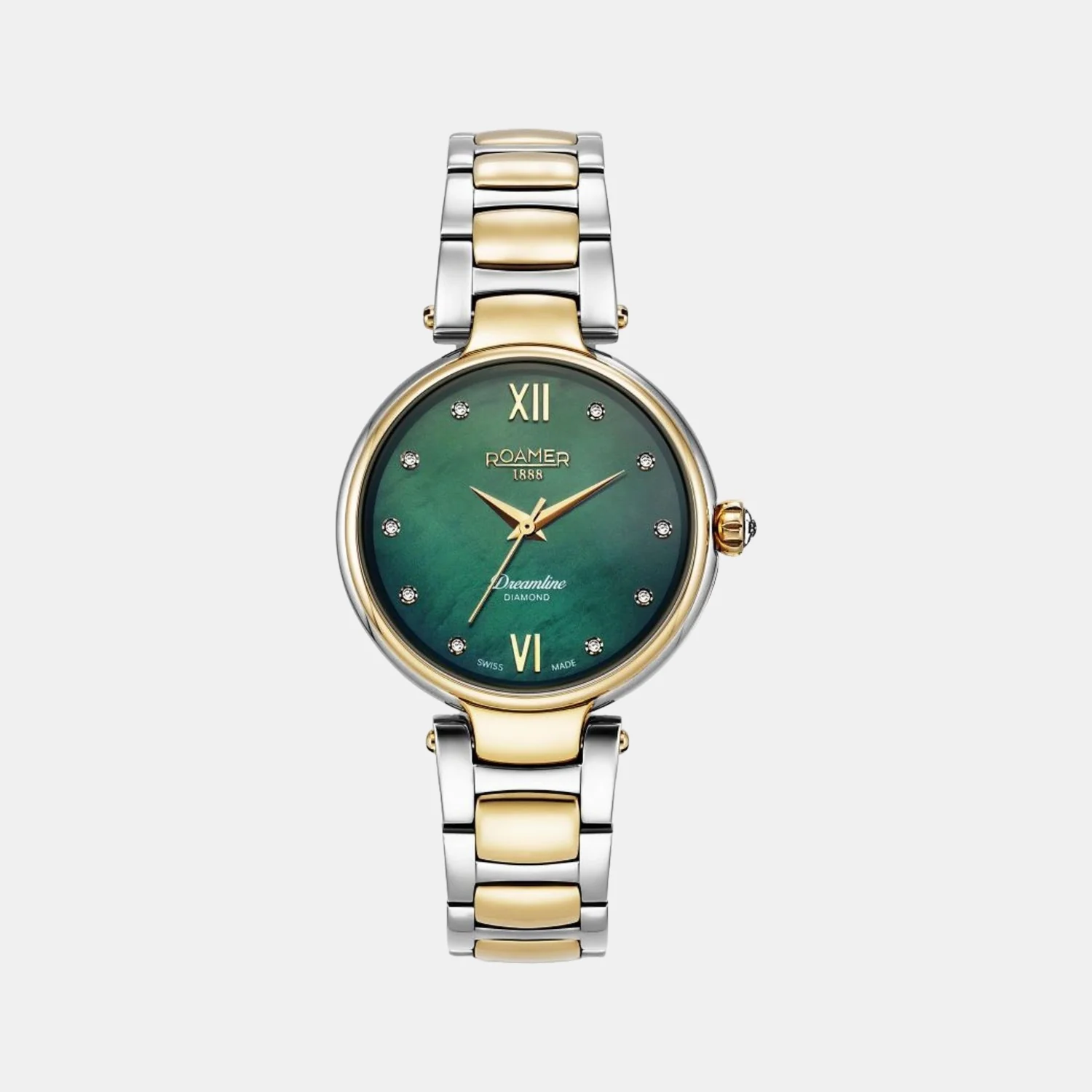 Dreamline Diamond Women Quartz Green Dial Analog Stainless Steel Watch 857847 47 79 50