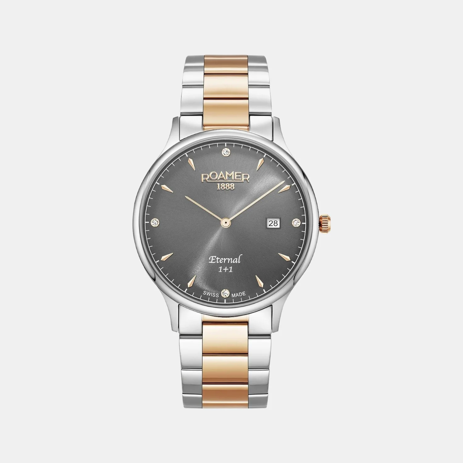 Eternal Men Quartz Grey Dial Analog Stainless Steel Watch 863833 49 55 50