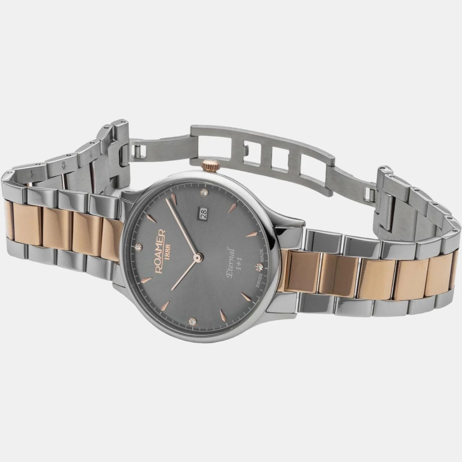 Eternal Men Quartz Grey Dial Analog Stainless Steel Watch 863833 49 55 50 - Image 2