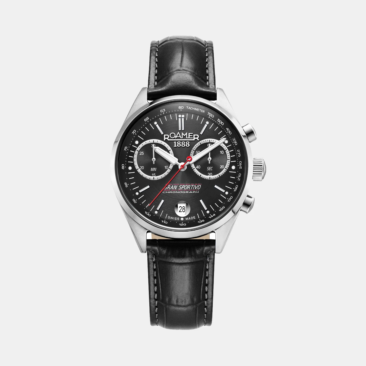 Gran Sportivo Men Quartz Black Sunray Dial Chronograph Leather Watch 978818 41 85 20 - Image 3
