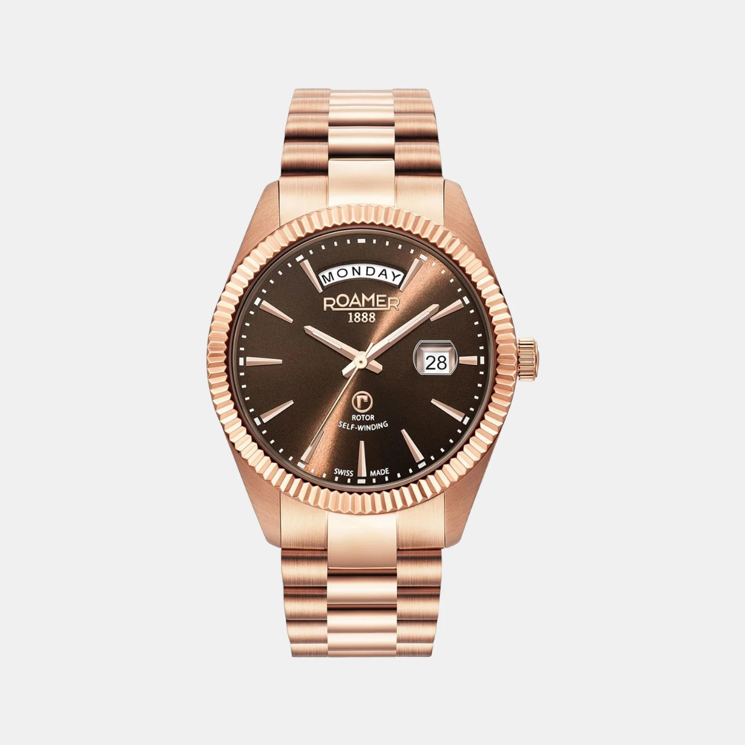 Primeline Daydate Men Automatic Brown Dial Analog Stainless Steel Watch 981662 49 65 90