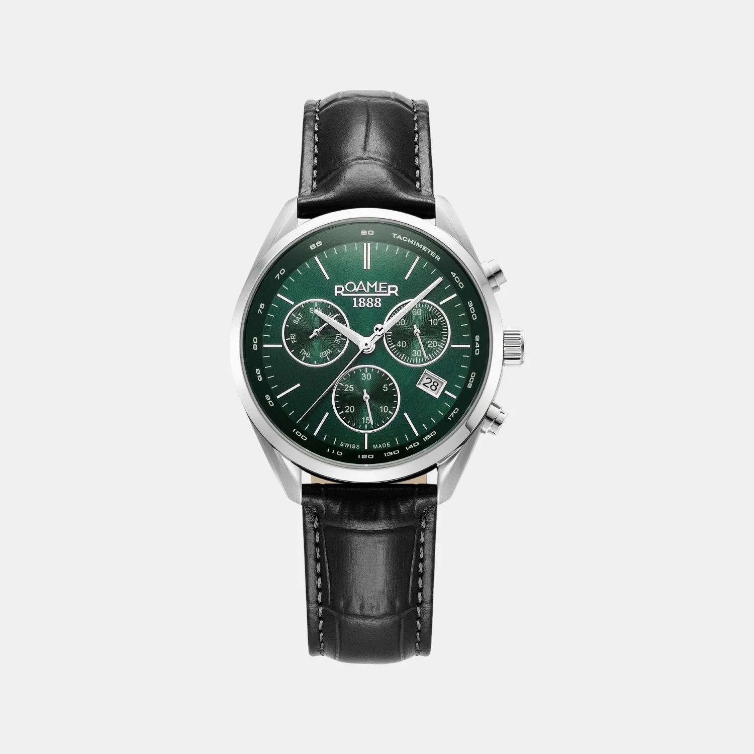 Pro Chrono Men Quartz Green Sunray Dial Chronograph Leather Watch 993819 41 75 02 - Image 2