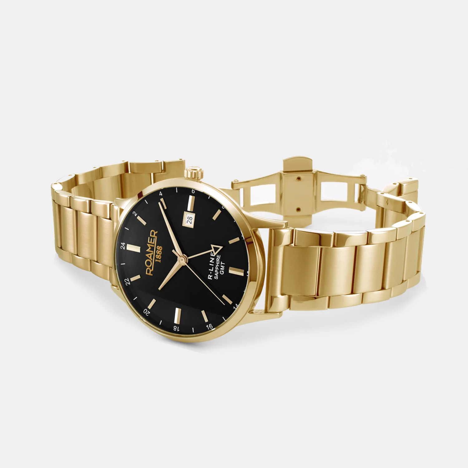 R-Line Gmt Men Quartz Black Sunray Dial Analog Stainless Steel Watch 990987 48 85 05 - Image 4