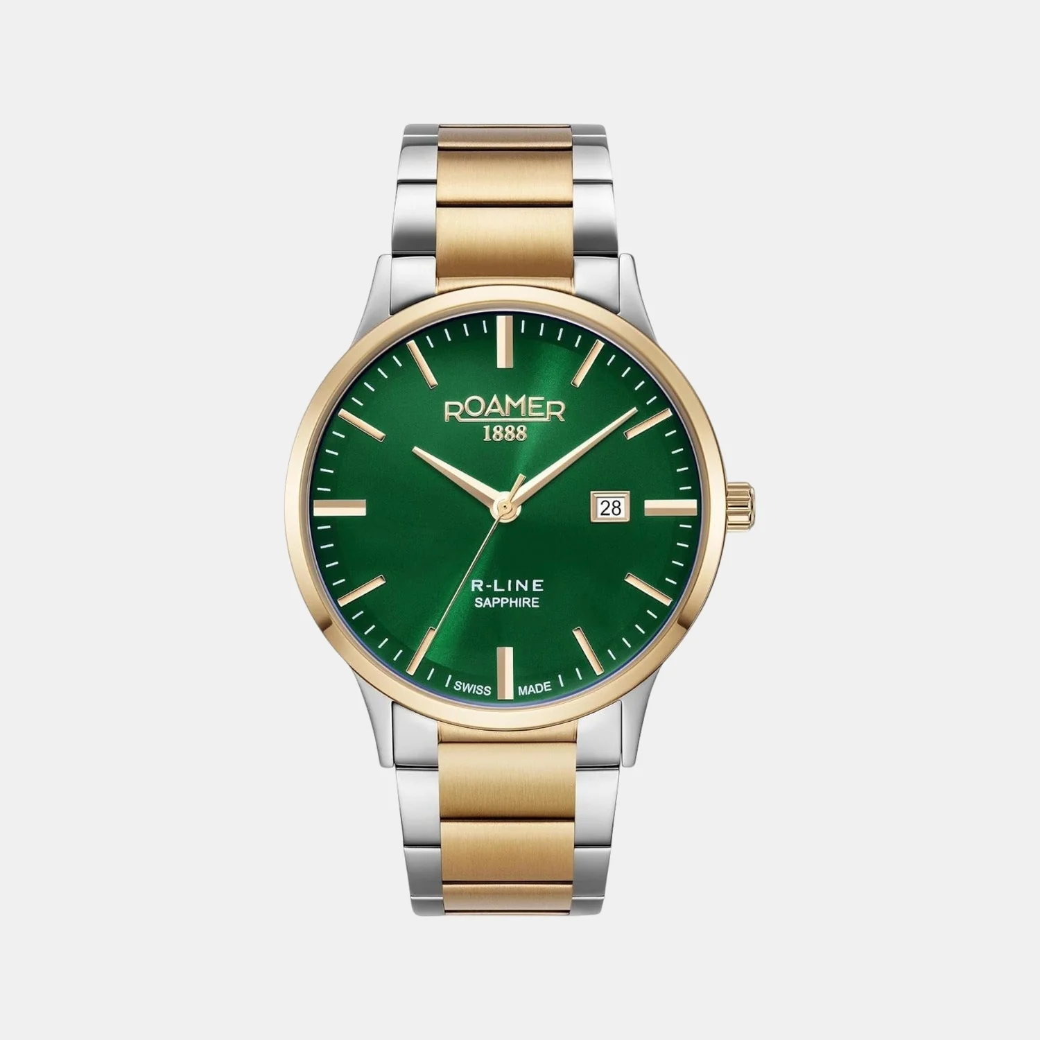 R-Line Men Quartz Green Dial Analog Stainless Steel Watch 718833 48 75 70 - Image 2