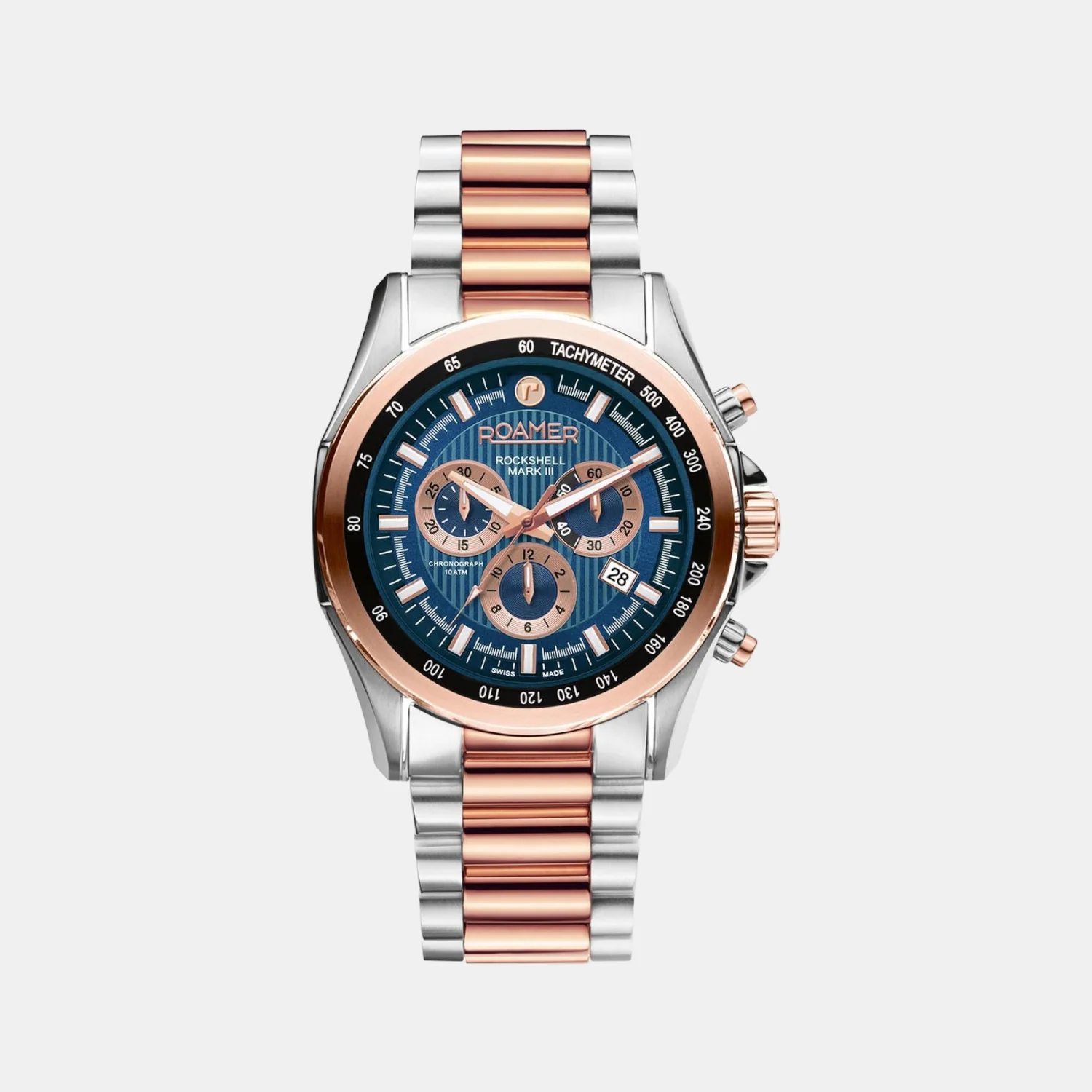 Rockshell Mark Iii Chrono Men Quartz Blue Dial Analog Stainless Steel Watch 220837 49 45 20 - Image 3