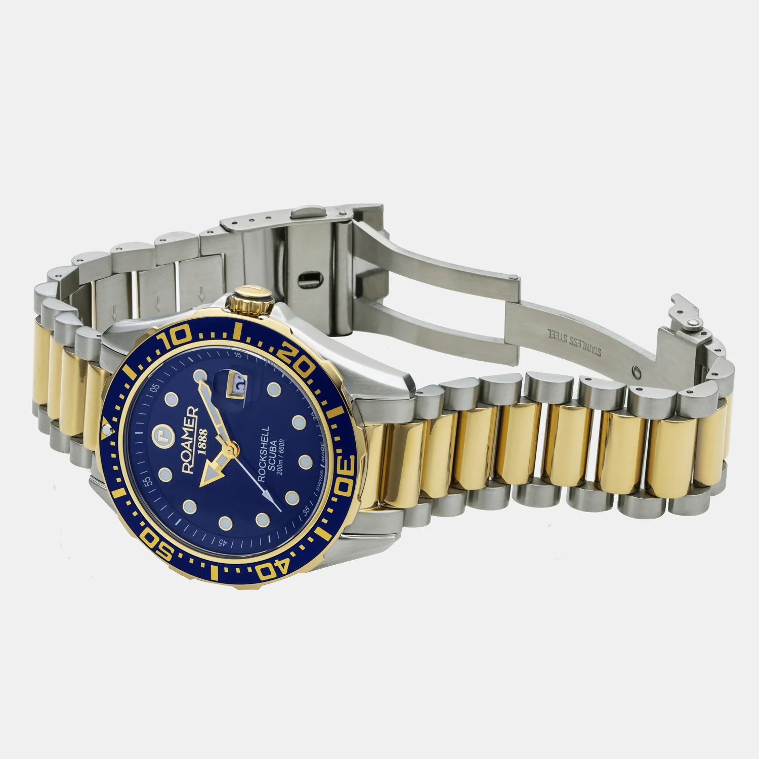 Rockshell Mark III Scuba Men Quartz Blue Dial Analog Stainless Steel Watch 220858 47 45 50 - Image 4
