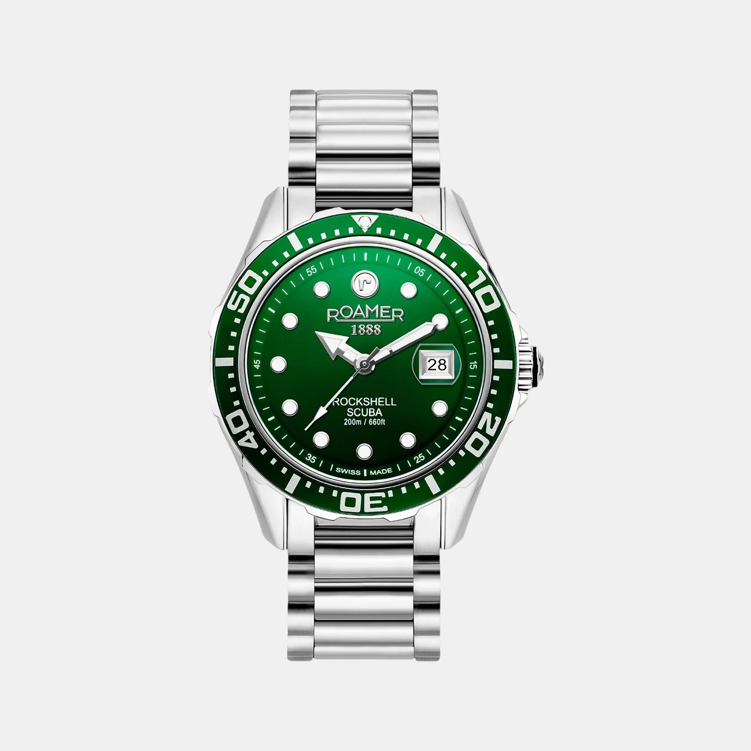 Rockshell Mark III Scuba Men Quartz Green Dial Analog Stainless Steel Watch 220858 41 75 50 - Image 2
