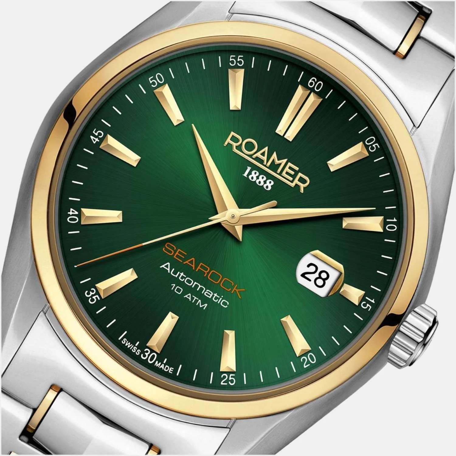 Searock Men Quartz Green Dial Analog Stainless Steel Watch 210633 47 75 20 - Image 2
