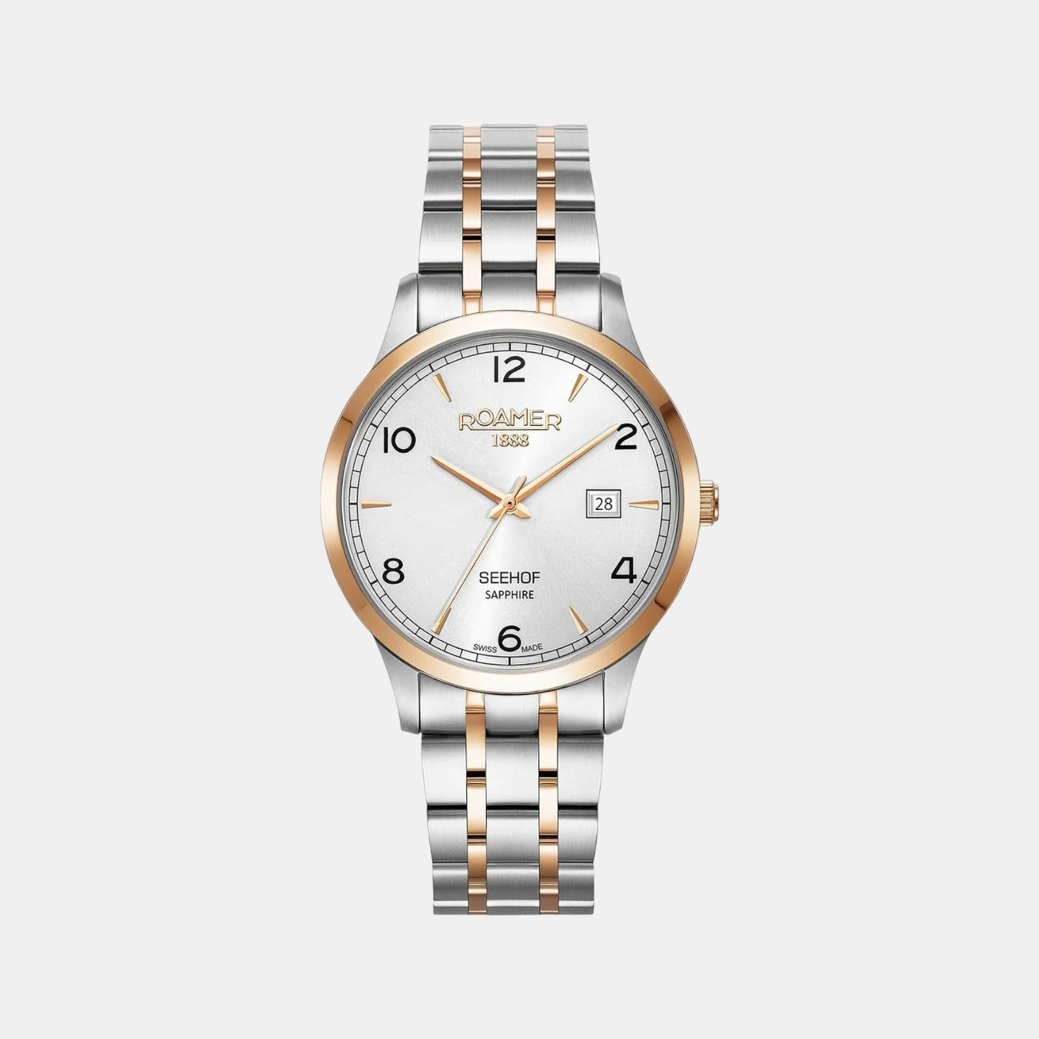 Seehof Men Quartz Silver Dial Analog Stainless Steel Watch 509833 49 14 20