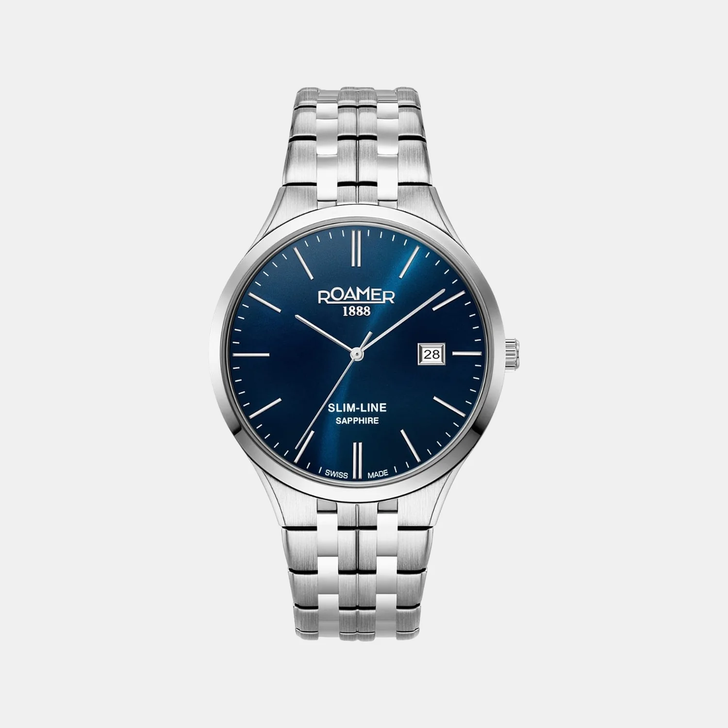 Slim Line Classic Men Quartz Blue Dial Analog Stainless Steel Watch 512833 41 45 20 - Image 2