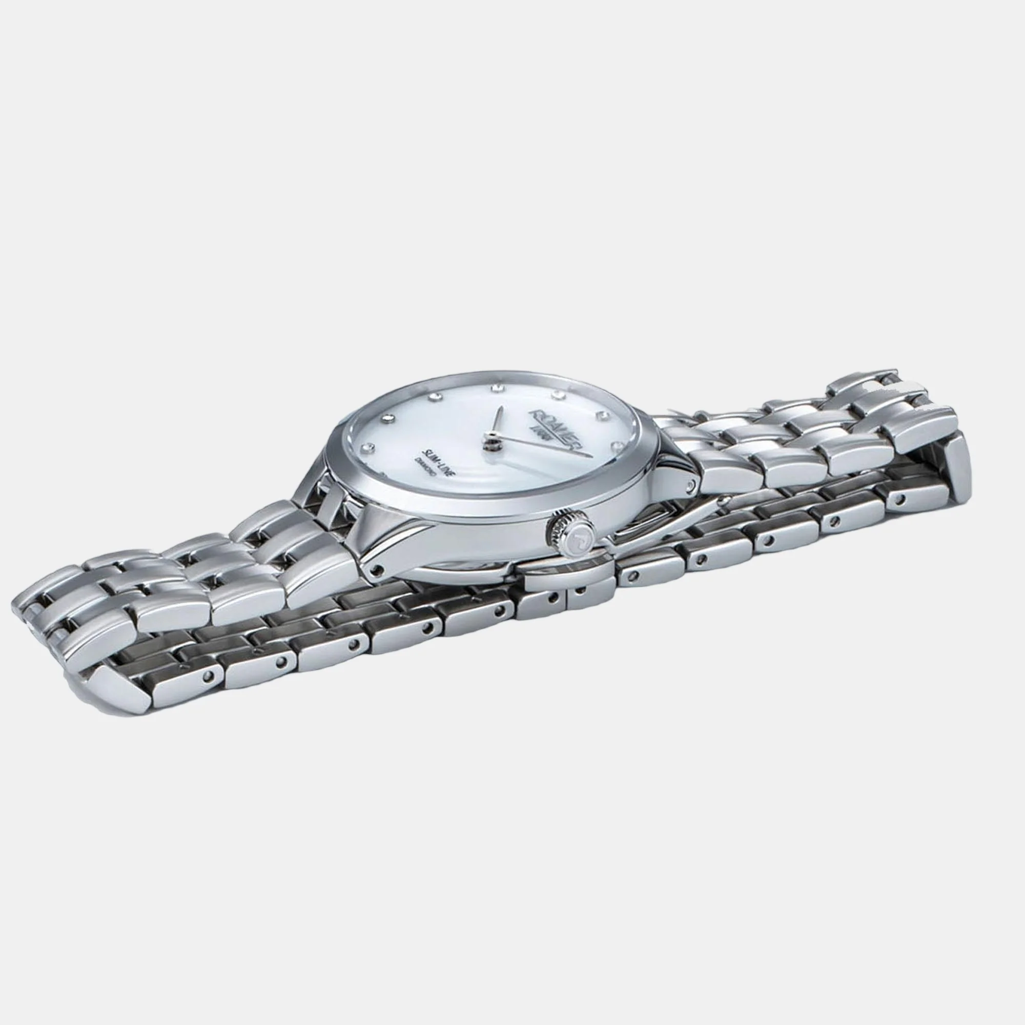 Slim-Line Diamond Women Quartz White Dial Analog Stainless Steel Watch 512847 41 89 20 - Image 2