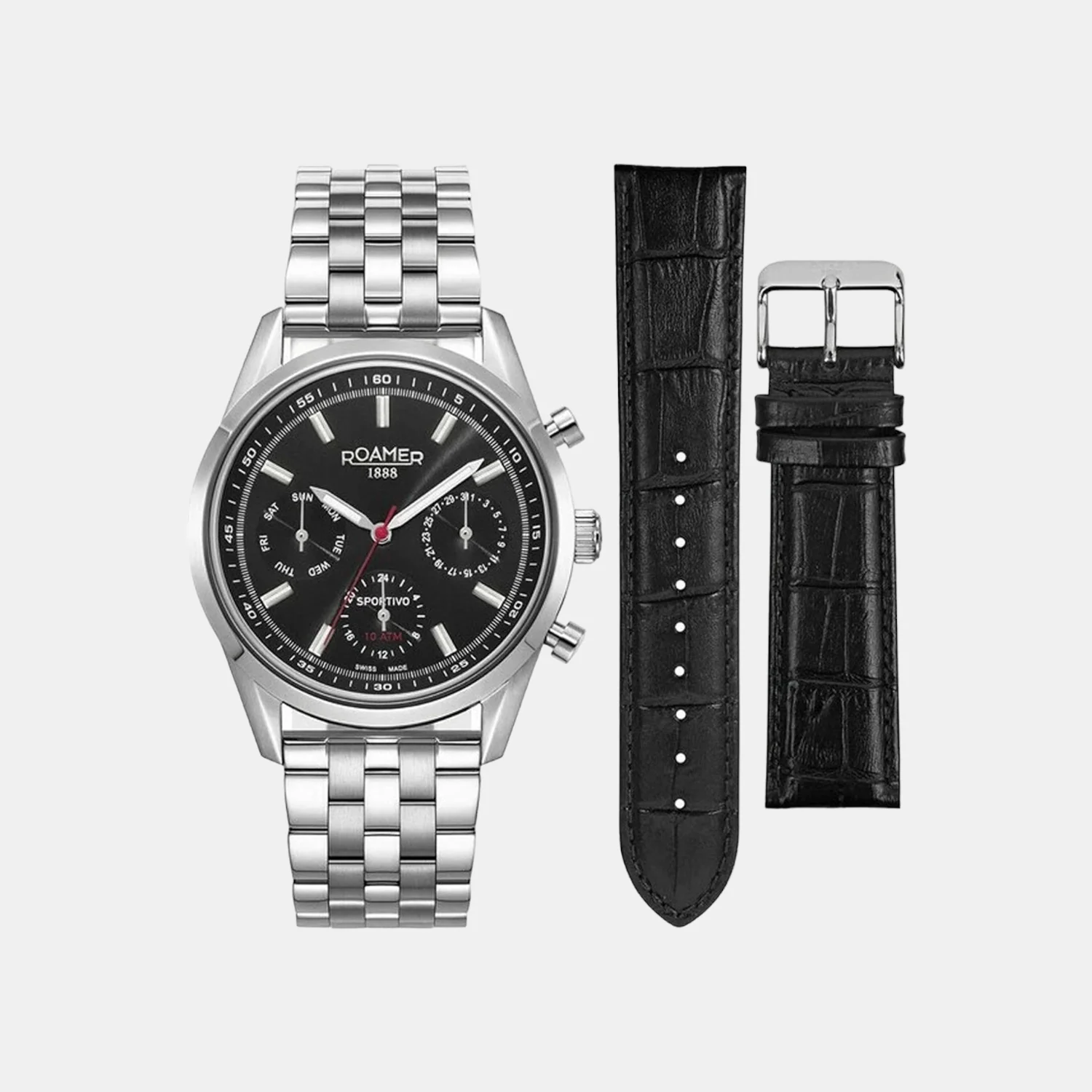 Sportivo Men Quartz Black Dial Analog Stainless Steel Watch 856982 41 55 70 - Image 2
