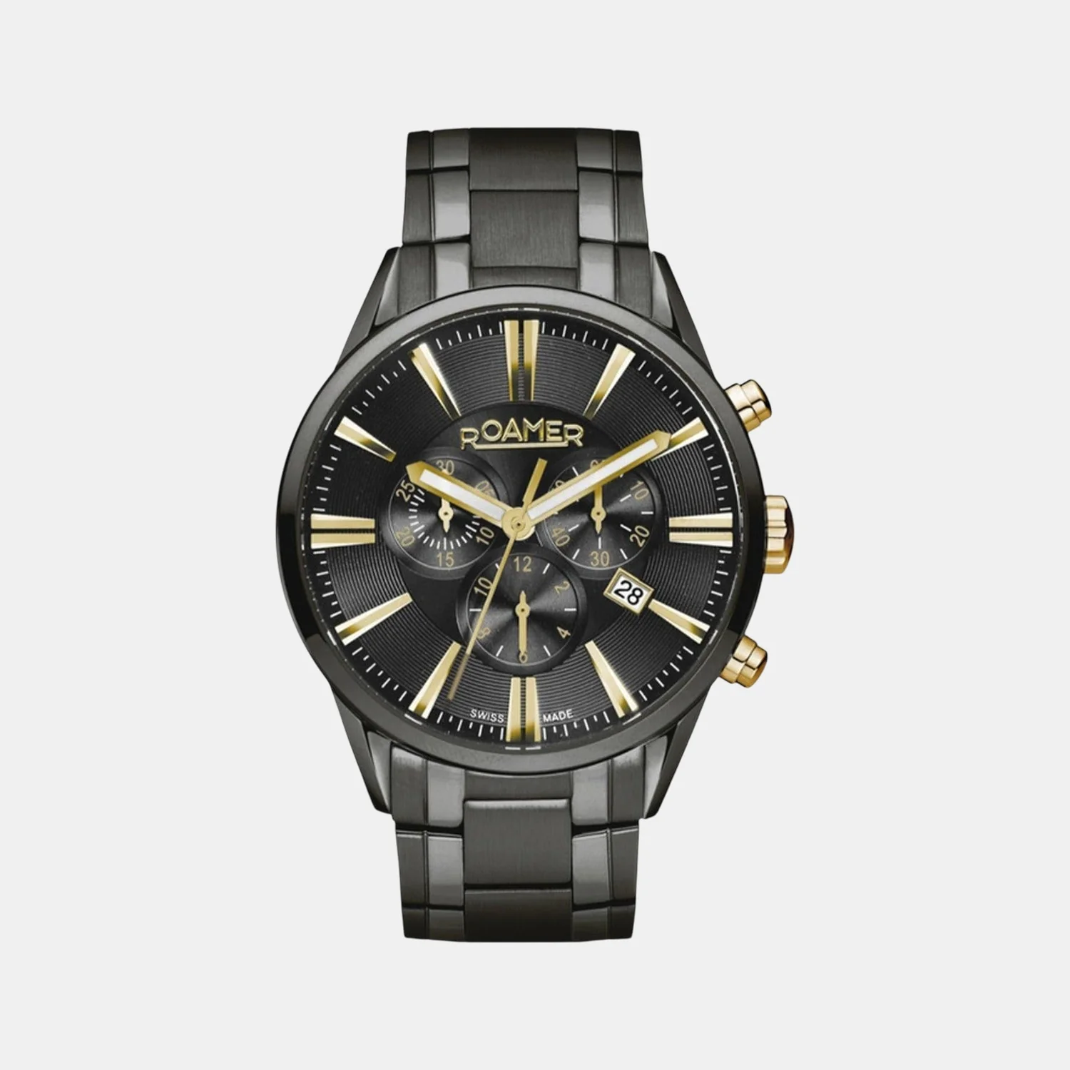 Superior Chrono Men Quartz Black Dial Analog Stainless Steel Watch 508837 45 85 50 - Image 2