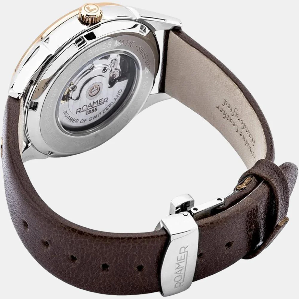 Swiss Matic Men Automatic Silver Dial Analog Leather Watch 550660 49 25 05 - Image 3