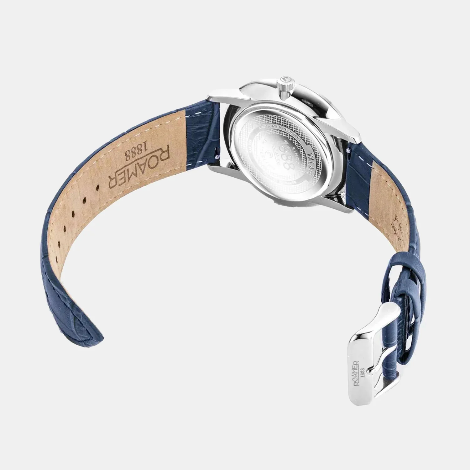Valais Men Quartz Blue Dial Analog Leather Watch 988833 41 45 05 - Image 3