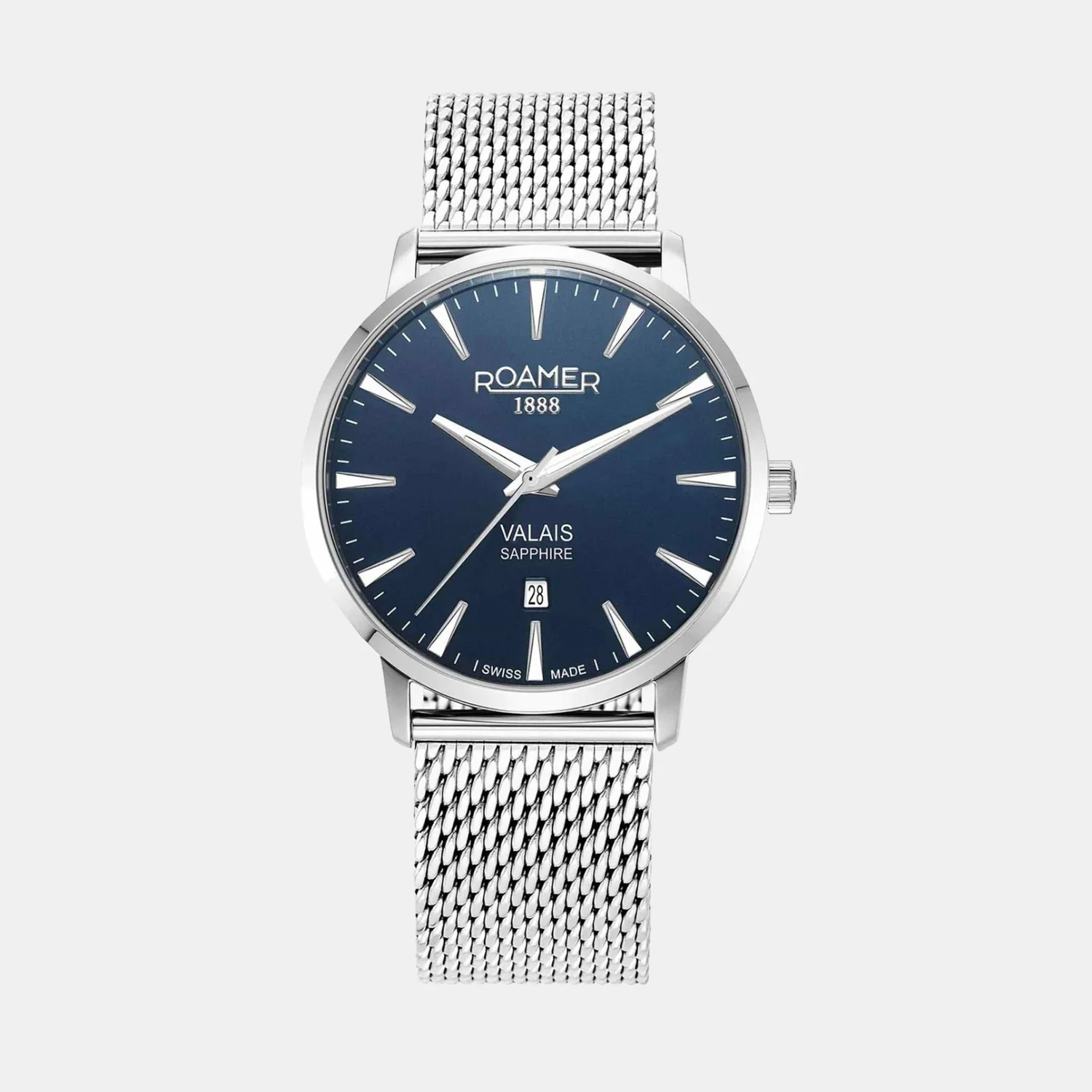 Valais Men Quartz Blue Dial Analog Leather Watch 988833 41 45 05 - Image 4