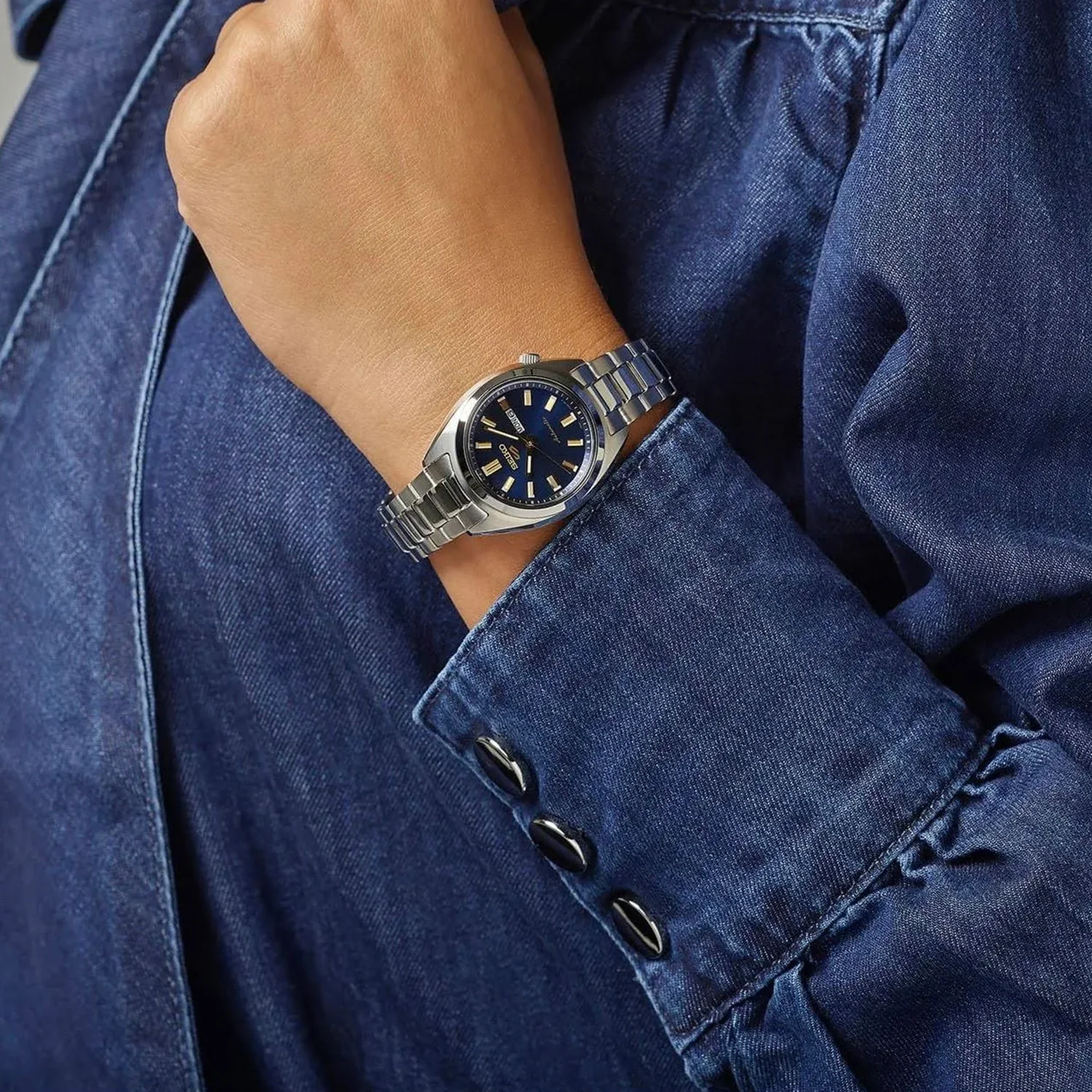 5 Sports ‘Hebitama’ SNXS Women Automatic Blue Dial Analog Stainless Steel Watch SRE021K1 - Image 3